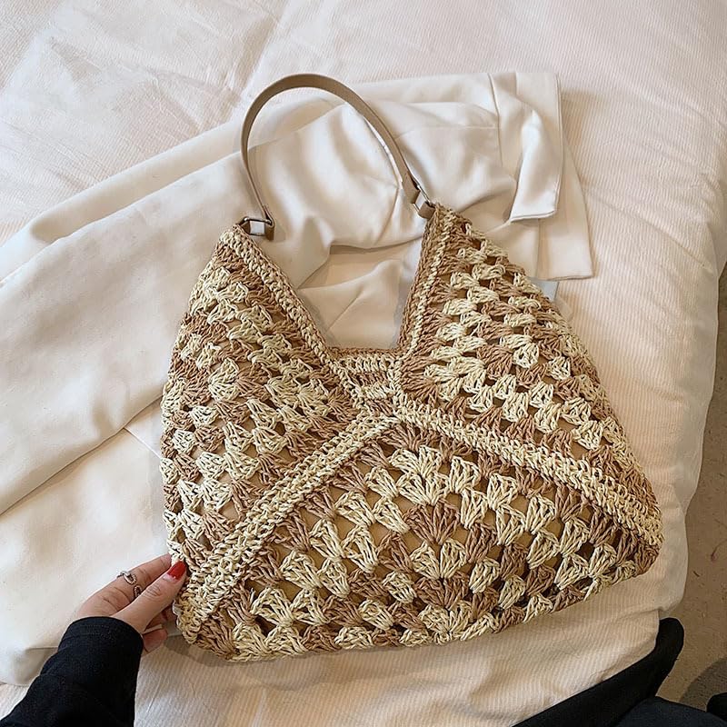 Bolso Hobo de Paja Vintage, Estilo Tejido para Verano miniatura 2
