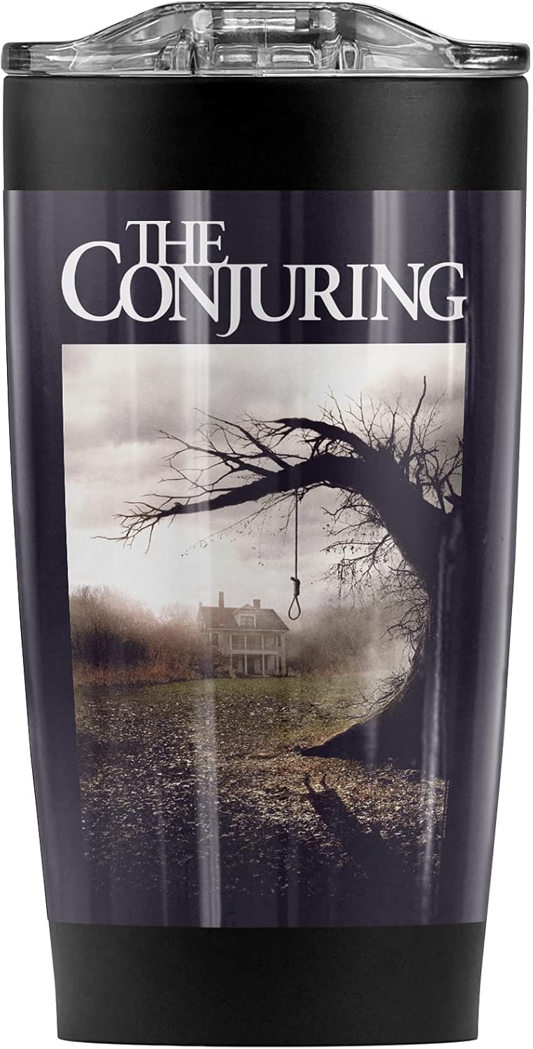 Logovision The Conjuring Conjuring Poster Stainless Steel Tumbler 20 oz Coffee Travel Mug/Cup, Vacuum Insulated & Double Wall with Leakproof Sliding Lid | Great for Hot Drinks and Cold Beverages