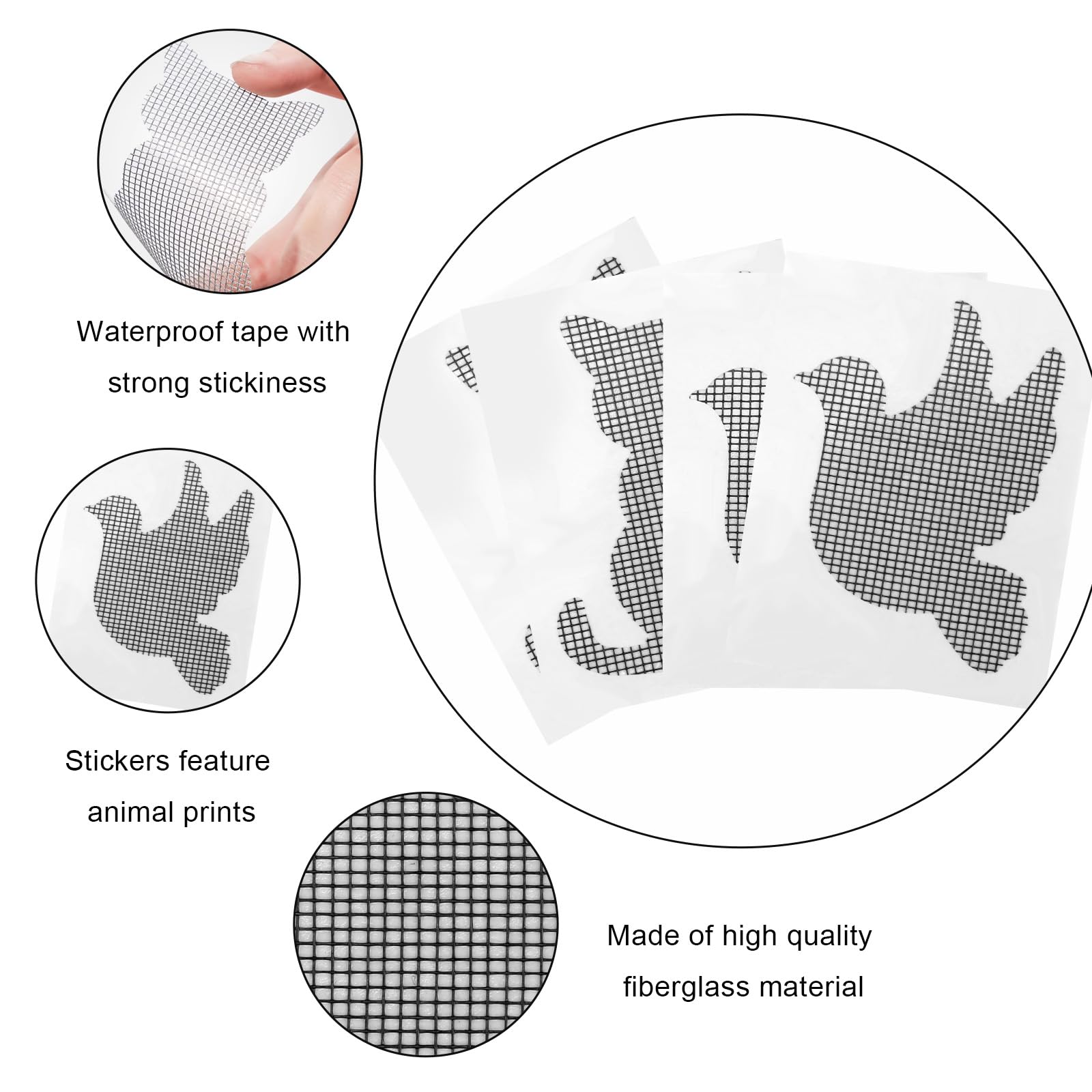 Nastro Riparazione Zanzariere - 50 Pezzi Adesivo Forte | Motivi Gatto E Colomba, Anti-zanzare, Facile Applicazione - Foto 6