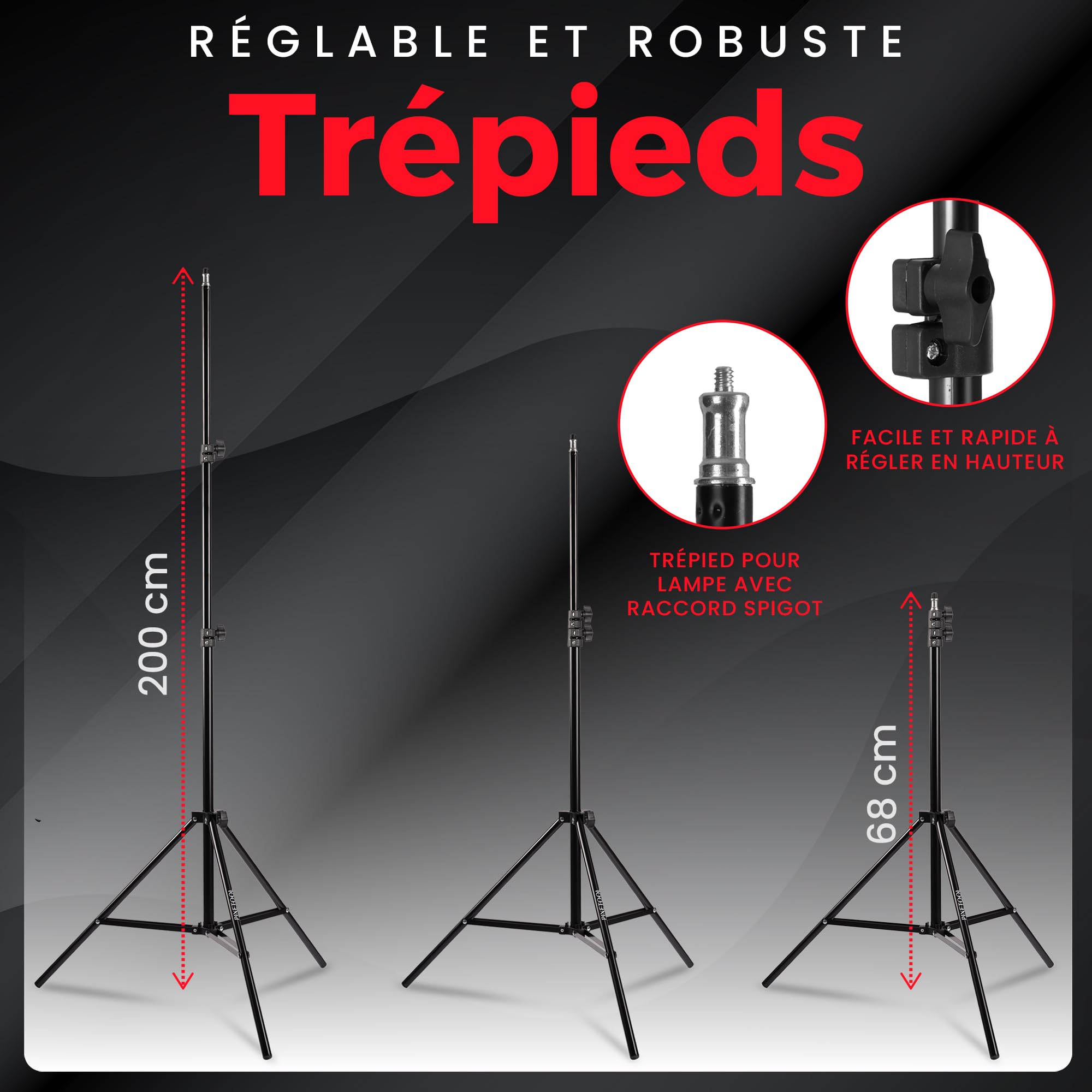 Kit Studio Photo et Éclairage – Softbox - Écran de Projection - Fond Vert avec Support (3m x 3m) -3X Toile de Fond Photo – Green Screen – Lampe - Lumiere -Photographie Streaming Gaming Jeu
