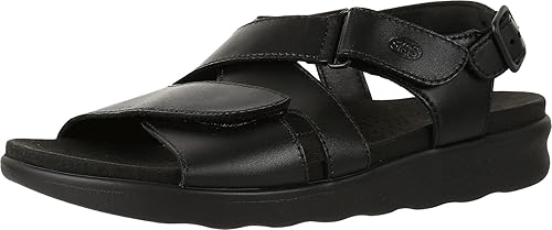 SAS Huggy Sandalias de plataforma para mujer, parte superior de cuero con correas cruzadas, sandalias casuales acogedoras y cómodas, Mujer US
