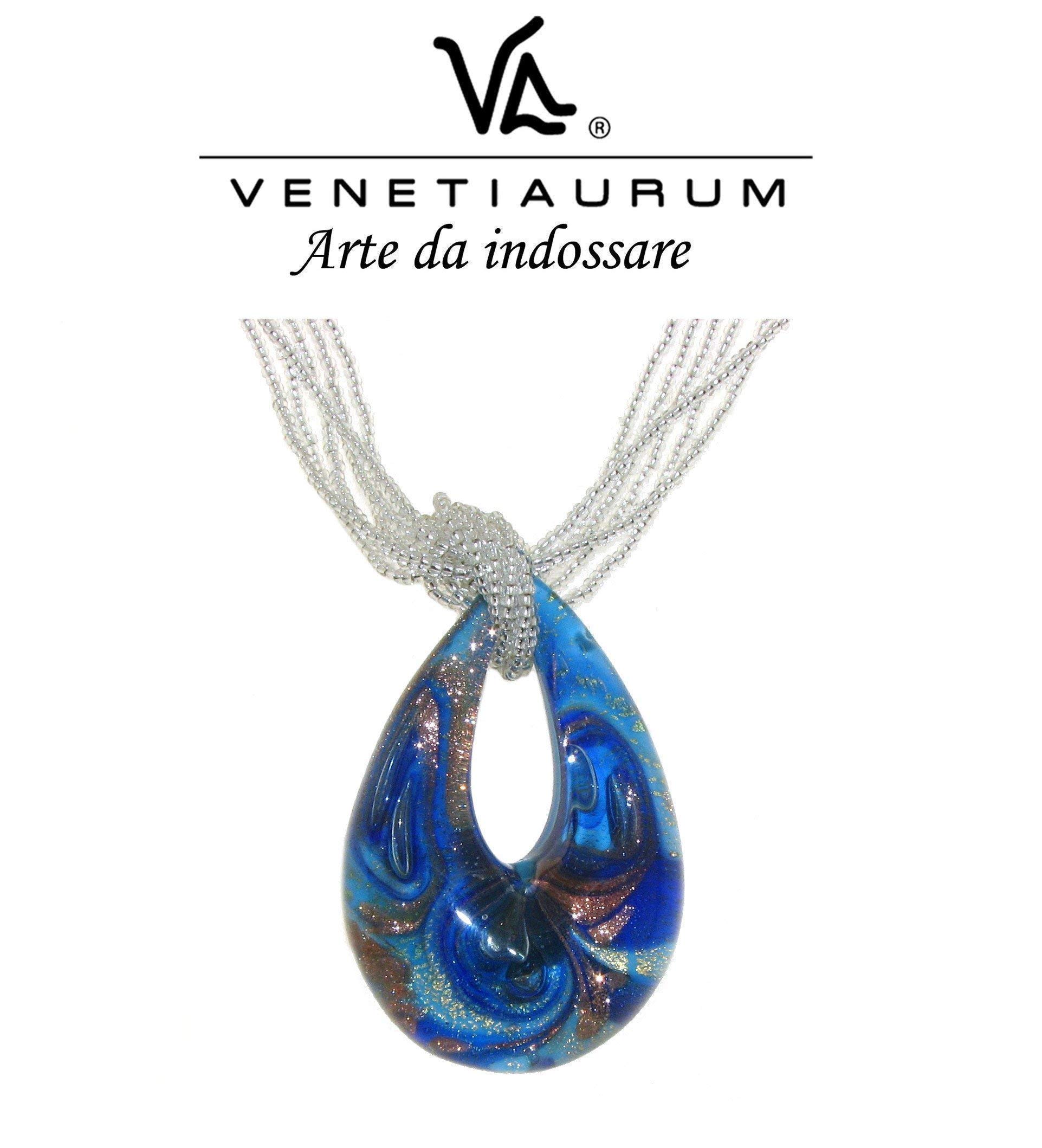 Venetiaurum - Damen-Halskette aus Muranoglas und 925 Silber - Schmuck “Made in Italy” zertifiziert