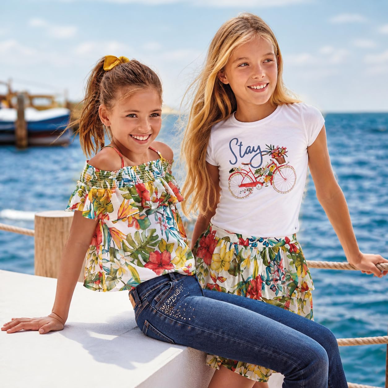 Generico Camiseta de tirantes para niña de verano con estampado floral y tirantes – Top ligero y fresco 10-16 años
