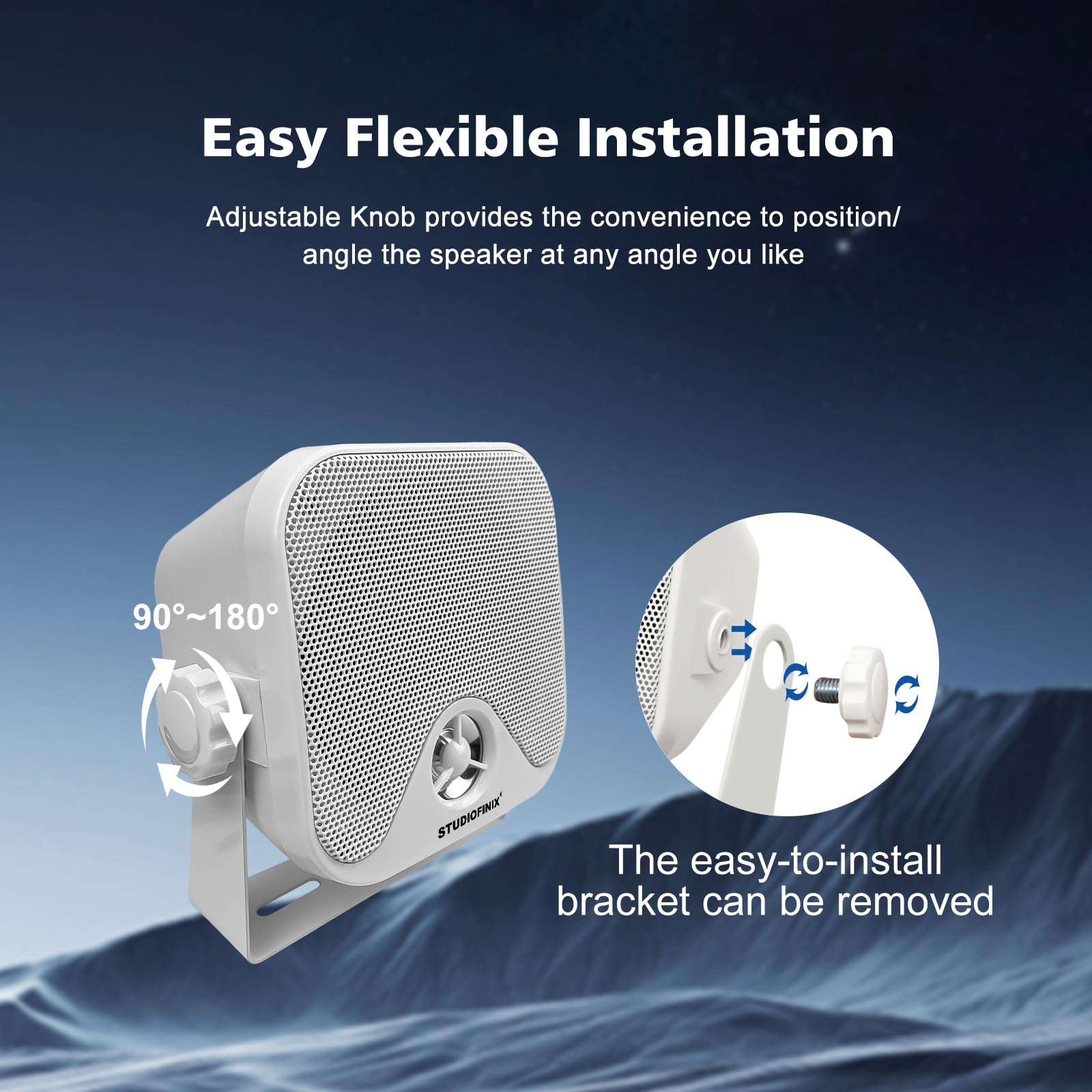 STUDIOFINIX Sistema di altoparlanti stereo impermeabile 10,2 cm 100 W per ATV, UTV, moto, trattore, barca (bianco)