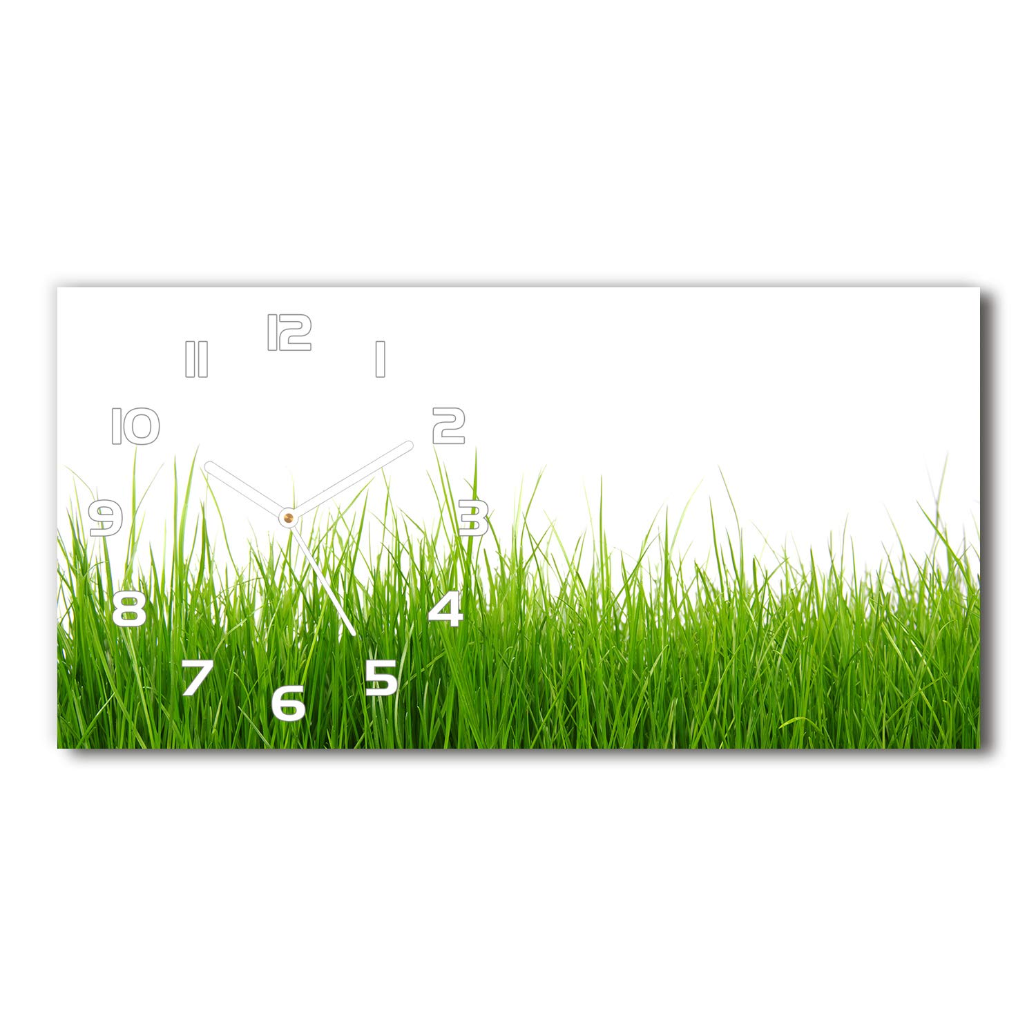 Horloge murale salon design Tulup motif nature gazon blanc