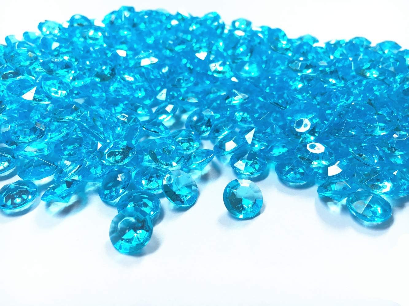 Acrylic Diamonds, 8mm Acrylic Color Faux Round Crystals Treasure Gems, 0.3 inch Tabletop Confetti Crystals for Table Confetti, Table Scatters, Vase Fillers, Party Decoration (1000pcs Emerald Green)