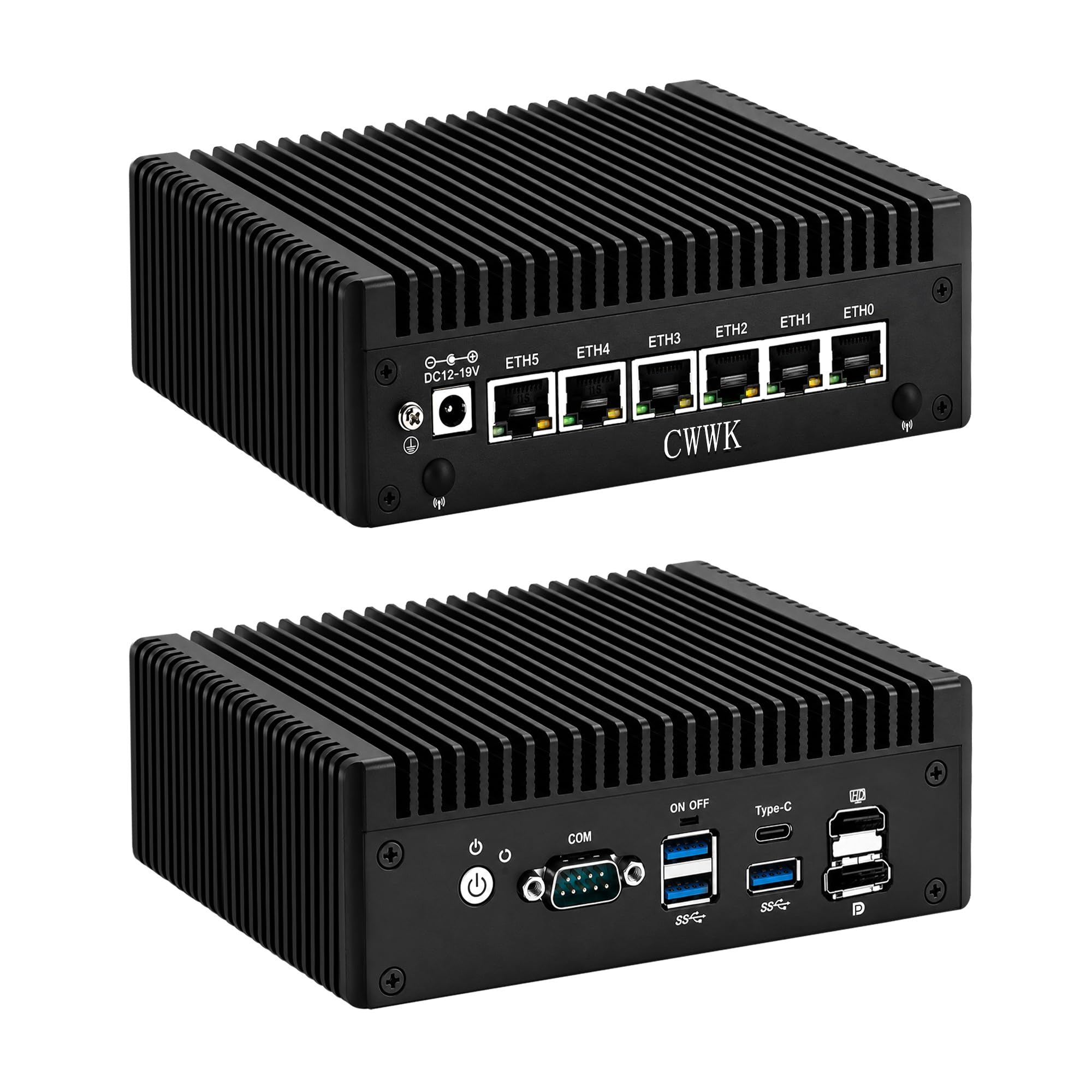 CWWK Mini PC Firewall Hardware, i3-8130U, 6 x 2.5GbE i226-V, Fanless Mini Computer Box, OPNsense Micro Appliance, DDR3 8GB RAM 128GB M.2 NVMe3.0 x4 SSD, HD, DP, USB-C, AES-NI