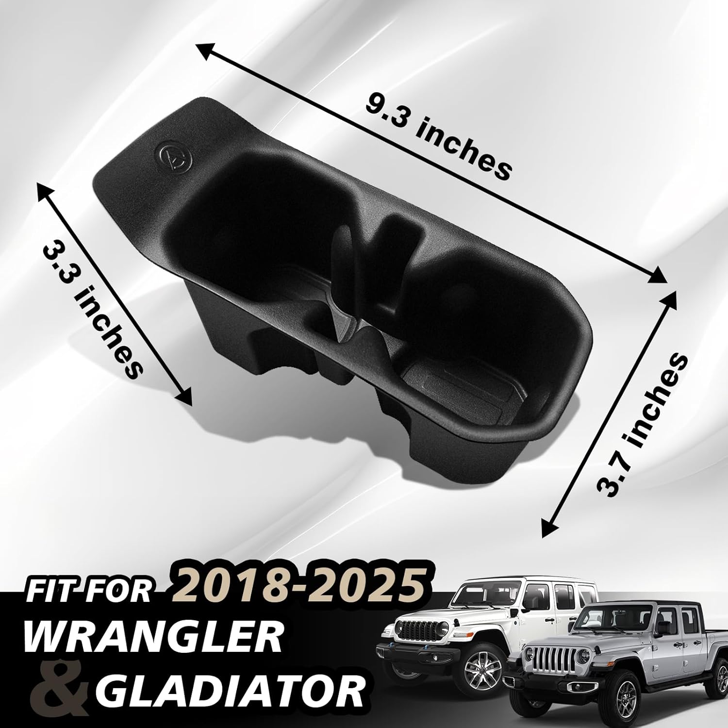 Muslogy Center Console Cup Holder Inserts Compatible with 2018-2024 2025 Jeep Wrangler(JL/JLU) & Gladiator(JT) Accessories Middle Console Drink Holder TPE Organizer Non-Slip Drink Stopper