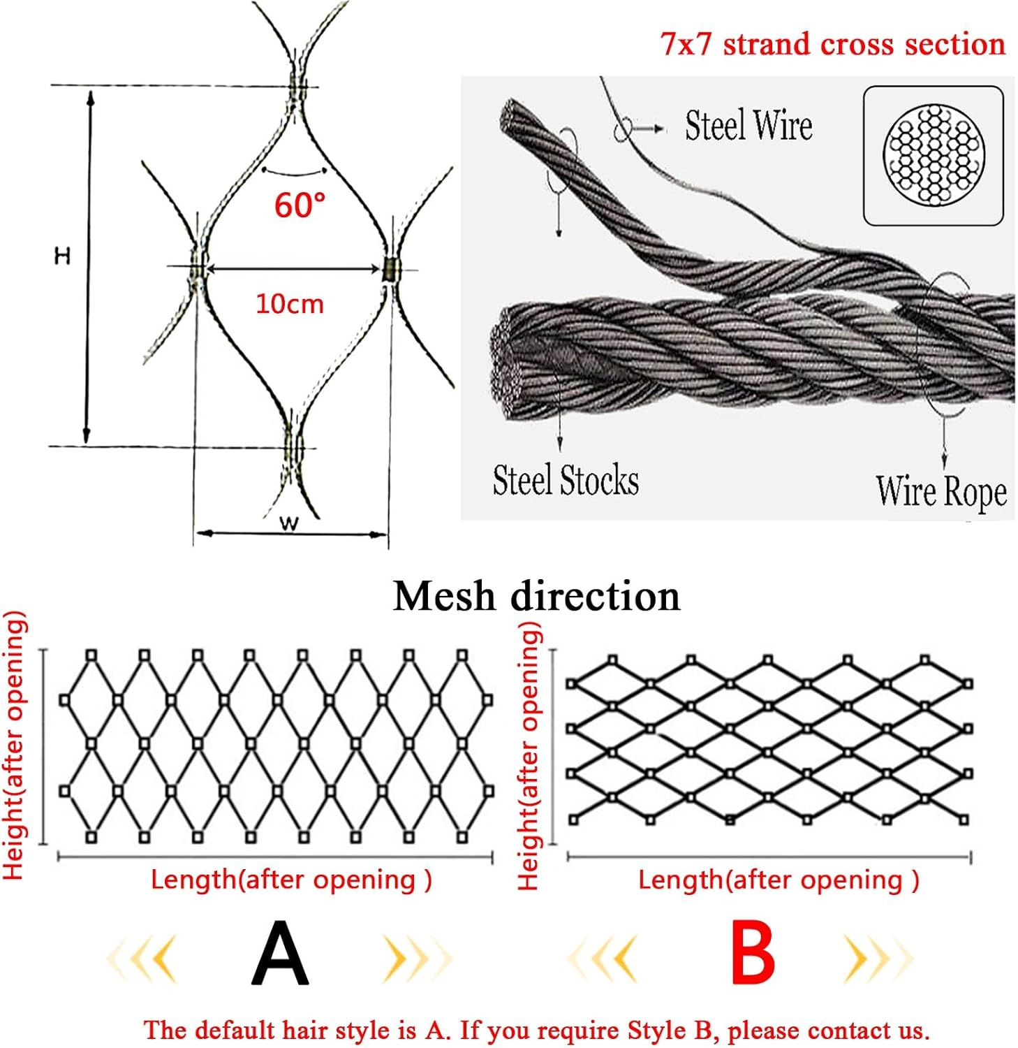 Stainless Steel 304 Safety Net 10cm Mesh 1.5mm Thick Outdoor Balcony Guardrail 8x26ft Safety Barrier Durable Protection for Balconies and Decks