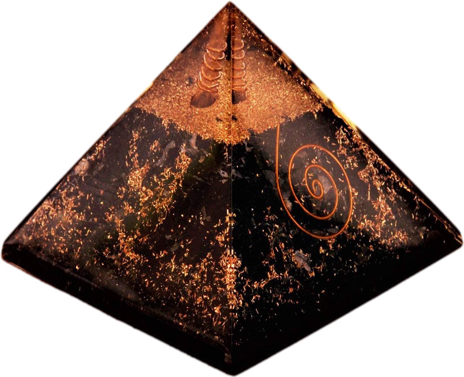 Purpledip Noir Tourmaline Orgonite Pyramide : Bonne Chance Guérison Charm, Pierre de Cristal spirituelle Divine (11344)