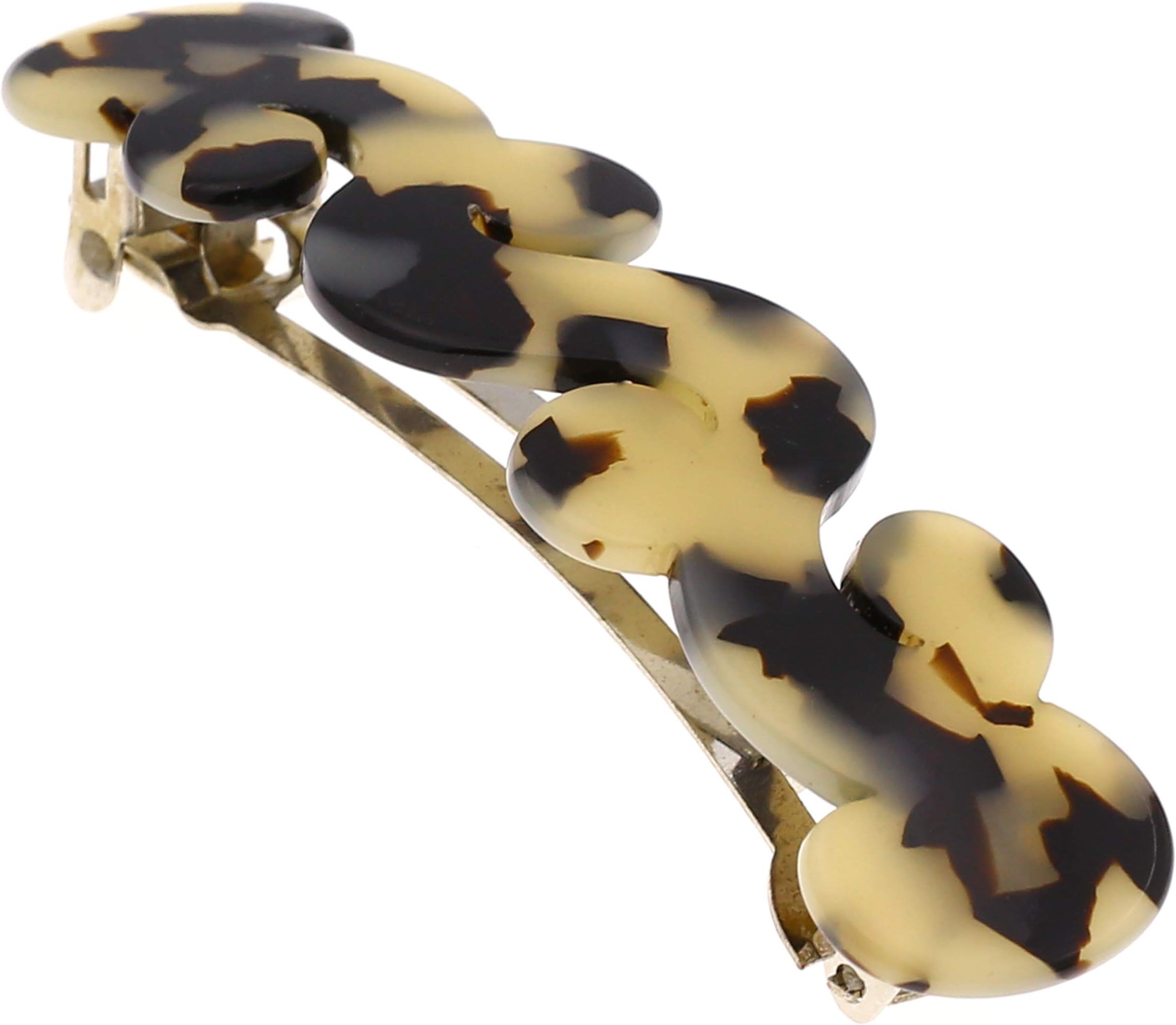 Camila Paris V105 French Hair Barrette Clip for Girls Handmade, Flow, Metal Clasp Strong Hold Grip Hair Clips for Women, No Slip and Durable Styling Girls Hair Accessories, Made in France