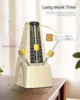 LEKATO Mechanikus Metronóm Fém Fogaskerékkel - Hangos, Pontos Időmérő Zongorához, Gitárhoz, Hegedűhöz - Klasszikus Piramis Dizájn, 40-208 BP 4