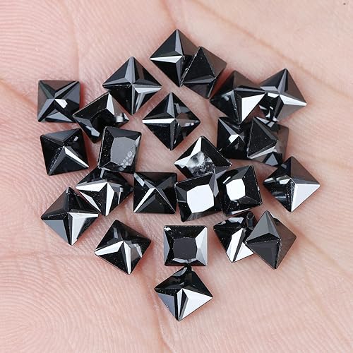 Miniatura 5 de Circonita de corte cuadrado multicolor (CZ), gemas sintéticas, pequeñas piedras cúbicas sueltas, gemas facetadas, piedras traseras puntiagudas para