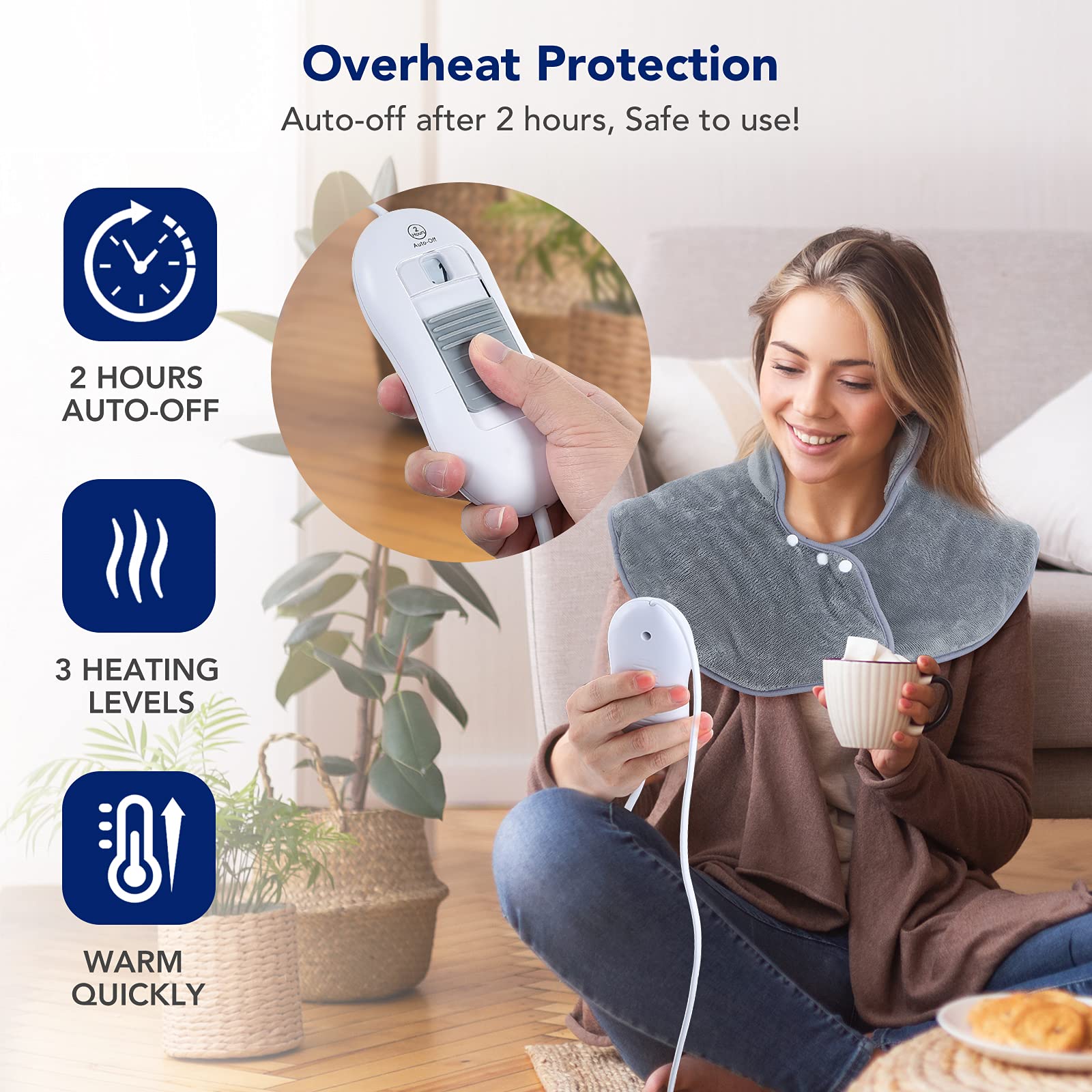 Buy Electric Heating Pad, Neck Shoulder and Back Heating Wrap, 24 x 39