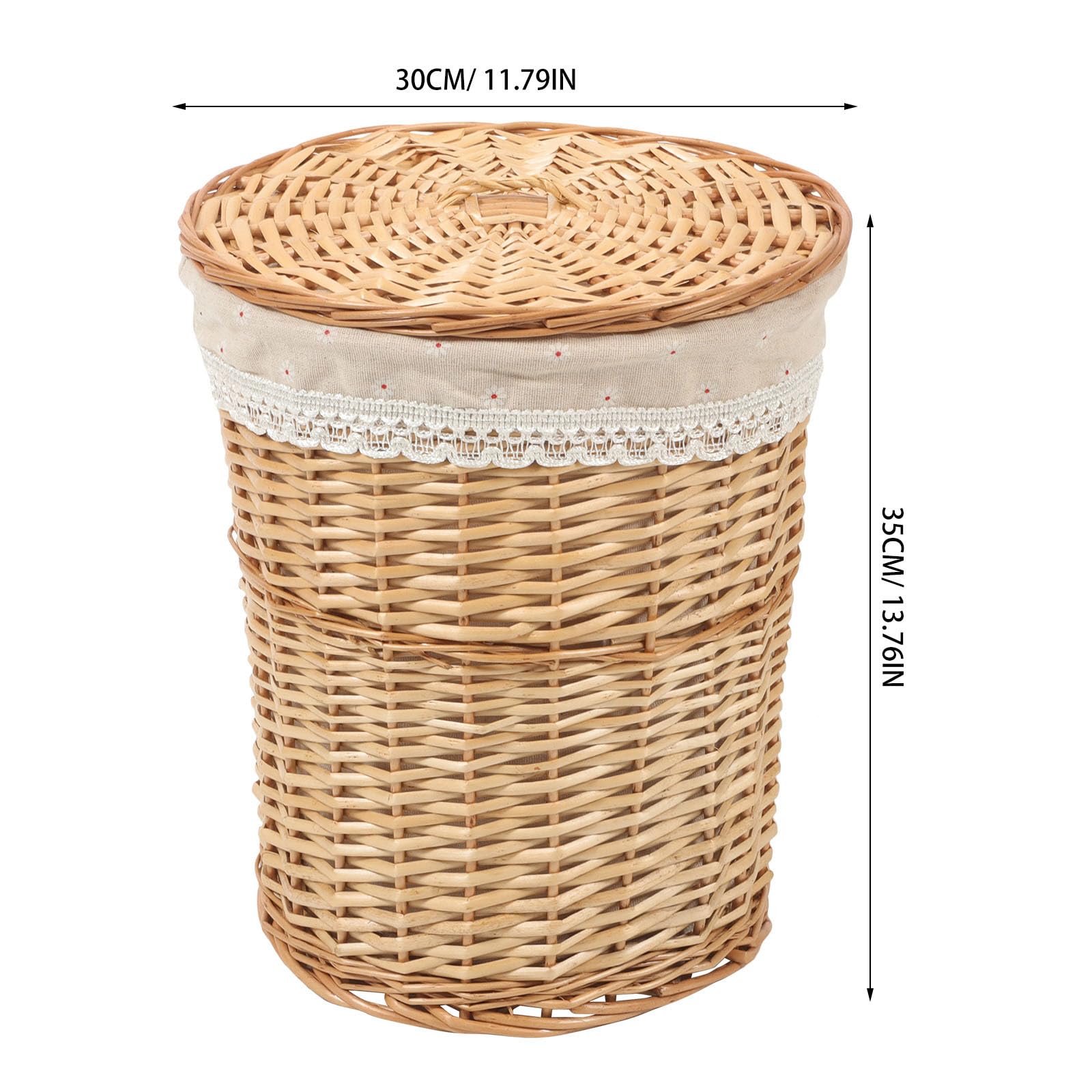 GANAZONO Cesto Design in Coperchio Biancheria, Grande per Vimini Capacità Spazioso Antiodori, per Casa e Lavanderia