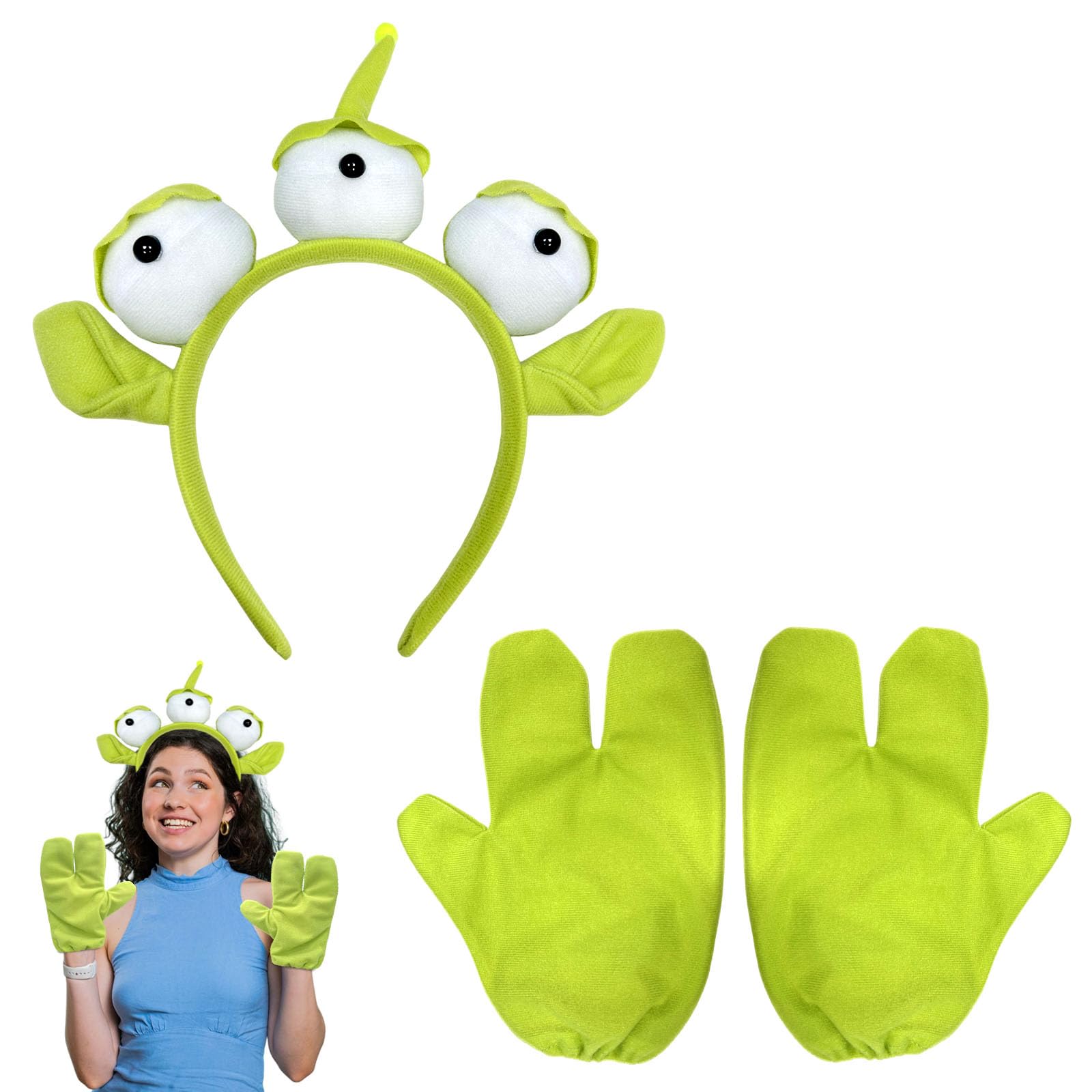 Alien Costume, Alien Costume Set, Alien Costume, Alien Headbands and Gloves, Alien Costume Kit, Cosplay Accessories for Party Carnival Birthday Adult