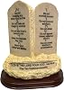 Ten Commandments Tabletop Decor Stone Replica Statue with Scripture On Wood Base - 7 Inches Tall The 10 Commandments Decor for Home or Office.