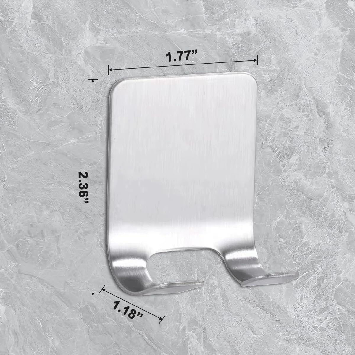 2 PCS Razor Holders, Stainless Steel Waterproof Self-Adhesive Razor Holder Hooks for Bathroom Kitchen to Organize Loofah Robe Towel Plug Coat, Silver