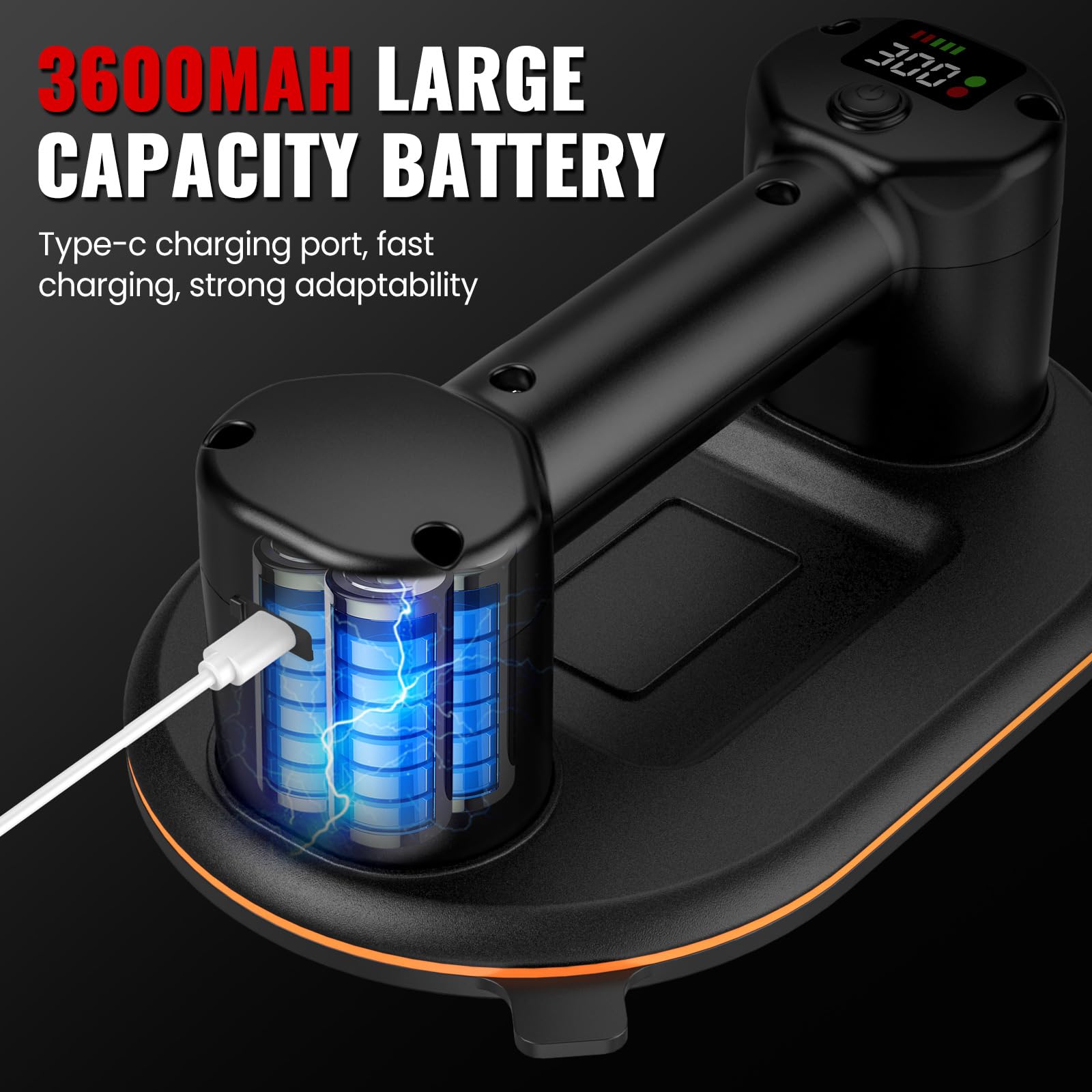 Ventosa Azulejo, Ventosa de Vacío Para Elevar Vidrio, Azulejos, Mármol, Ventosa Eléctrica de Azulejo con 3600 mAh Batería, Motores Duales, Cargas 300KG, Diámetro 24 cm, Pantalla LCD