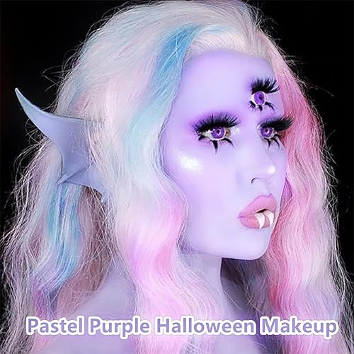 Vista 5 de Go Ho Pastel Purple Body Paint Washable(2.37oz/pc),Water Based Cream Lavender Face Body Paint for SFX Cosplay Ursula Costumes Festivals Halloween