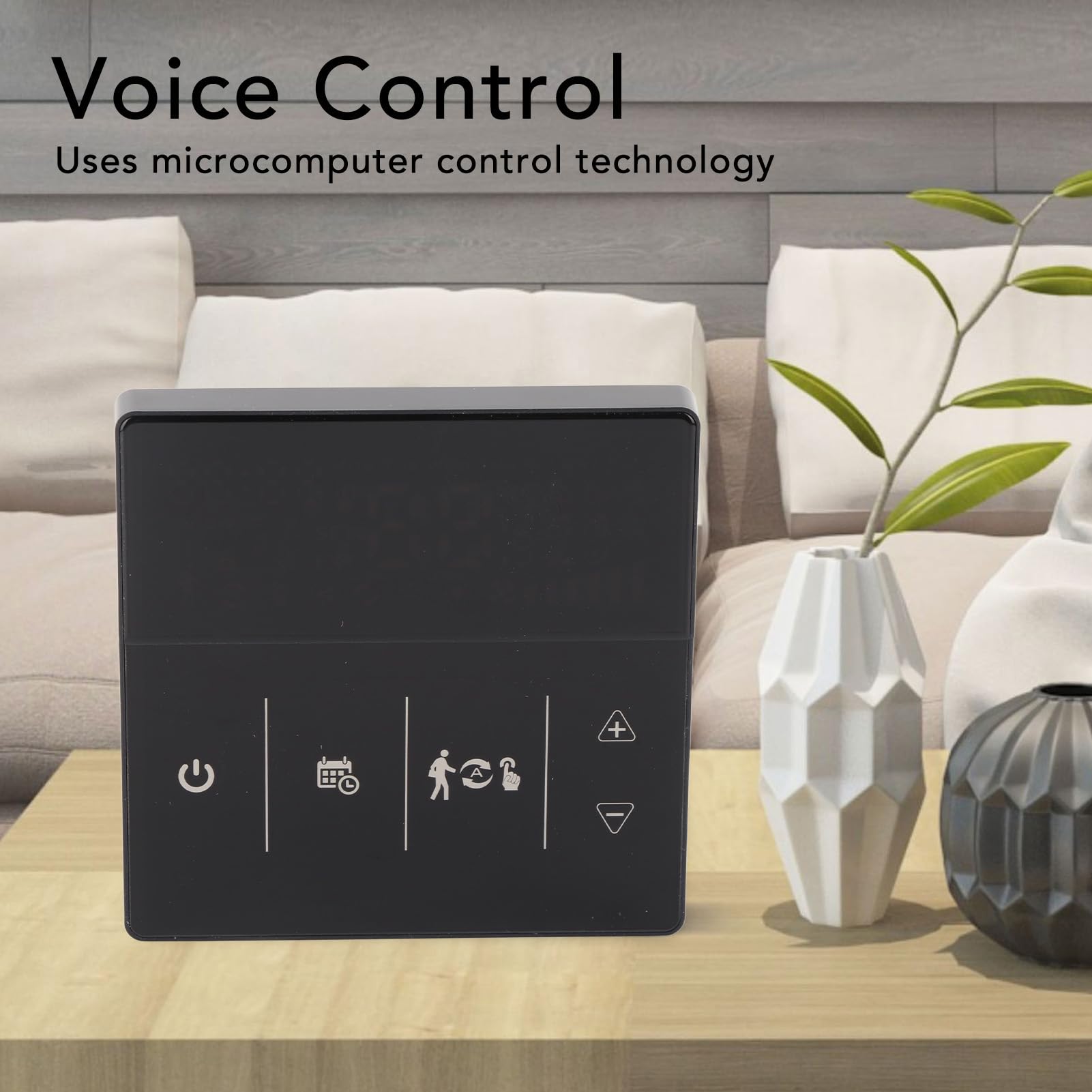 SIXRUN Termostato Inteligente, Controlador de Temperatura de Pantalla Táctil ABS, Control de Voz y Aplicación, Precisión de ±0,5 ℃, Rango de 41 a 158 ℉, Programable para Usuarios de Calderas (Black)