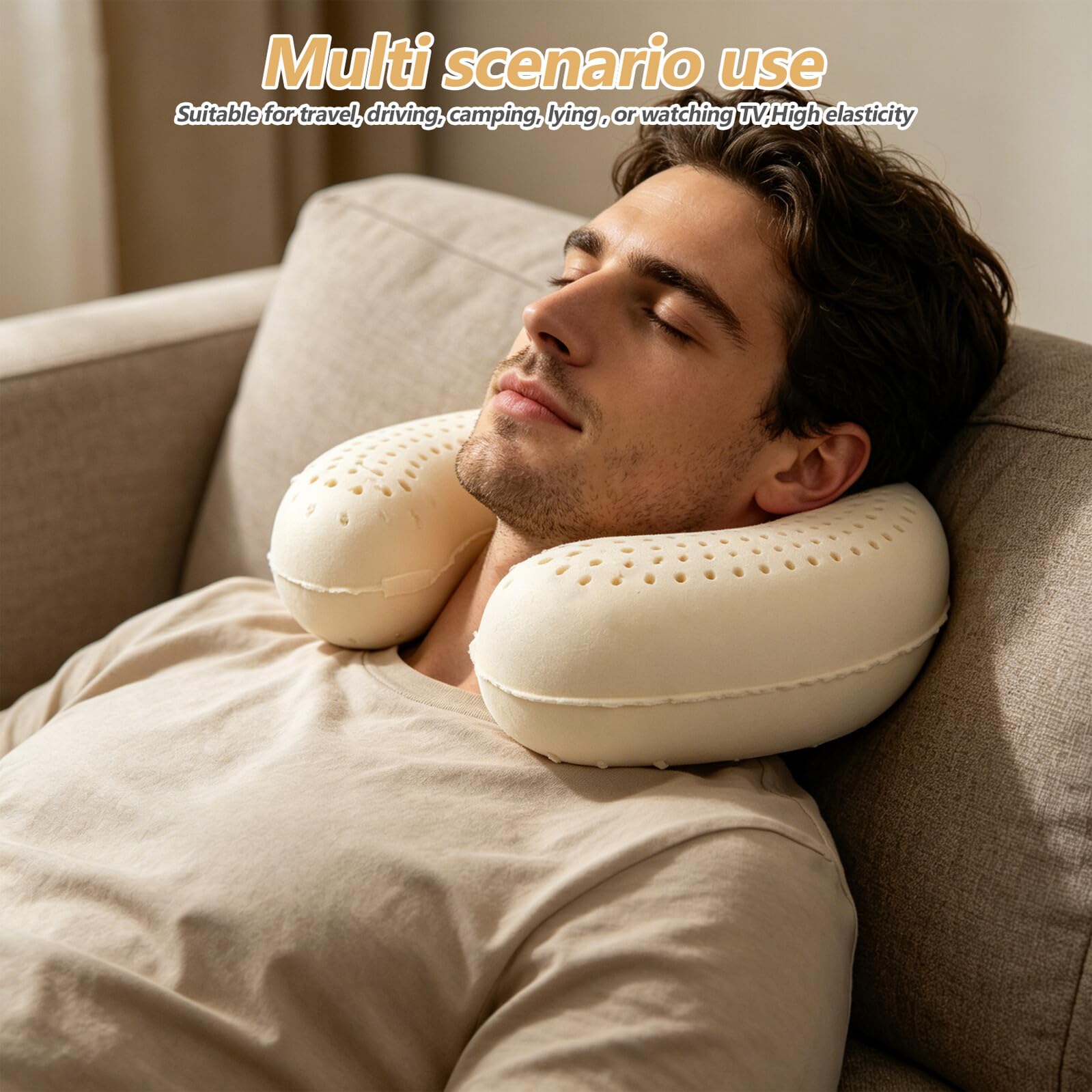 Alasum Cuscino da Viaggio Ergonomico in Lattice U Shape, Leggero e Traspirante, Supporto Cervicale per Viaggi e Spostamenti su Strada