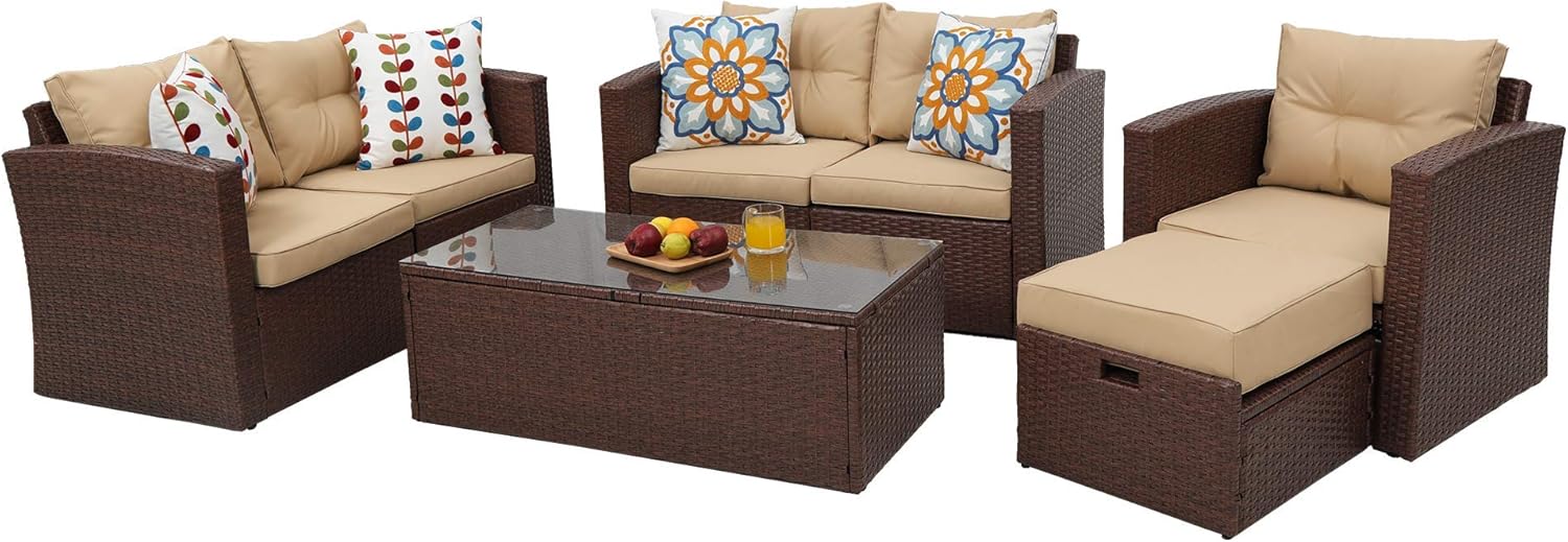 Outdoor Patio Furniture Sets 7Piece Patio Conversation