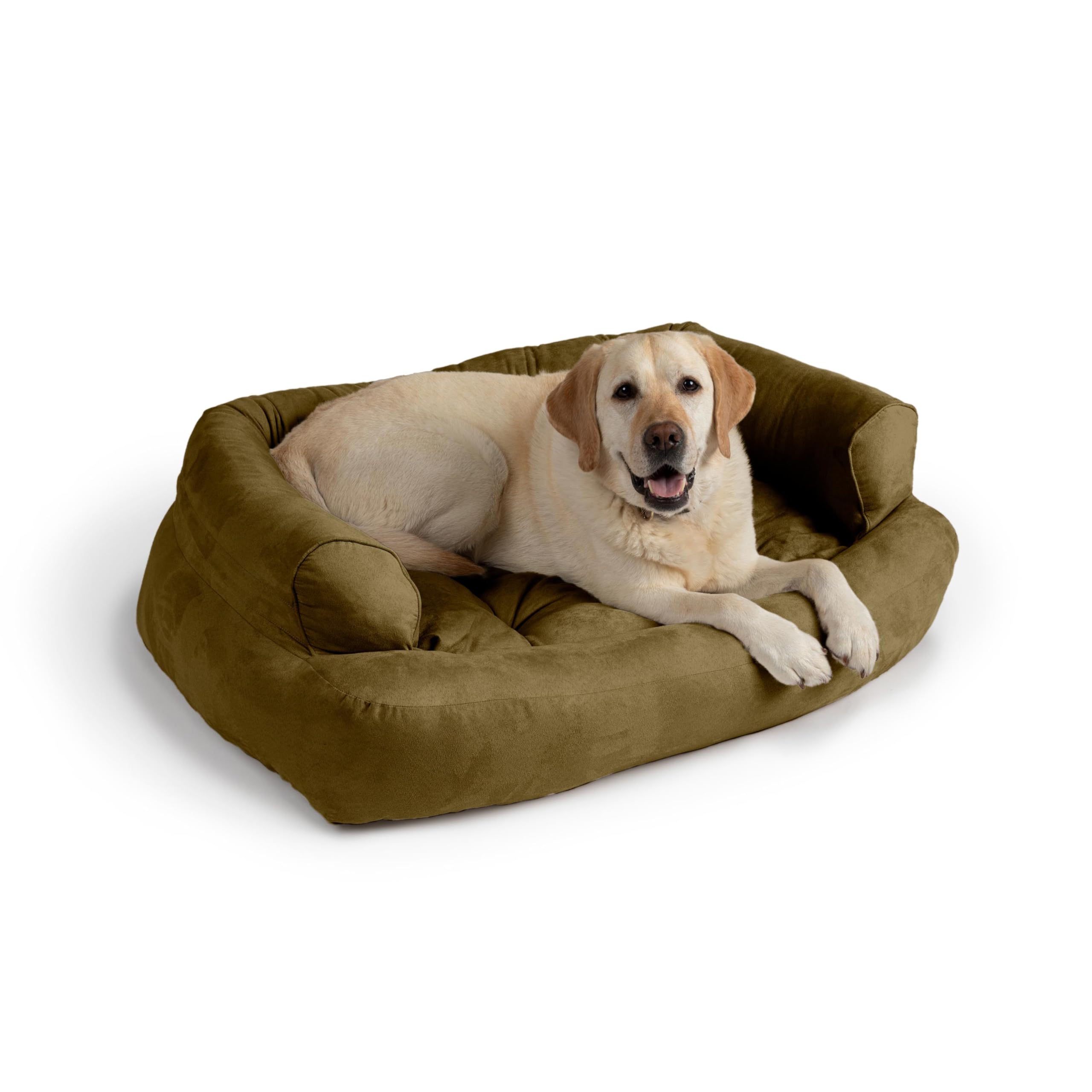 Snoozer Overstuffed Luxury Pet Sofa, Large, Olive