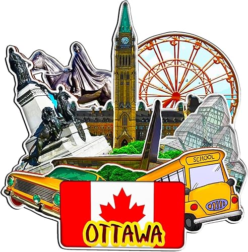 Imán de Ottawa Canadá para nevera de madera 3D, monumentos de viaje, coleccionables, recuerdos, decoración hecha a mano -1322