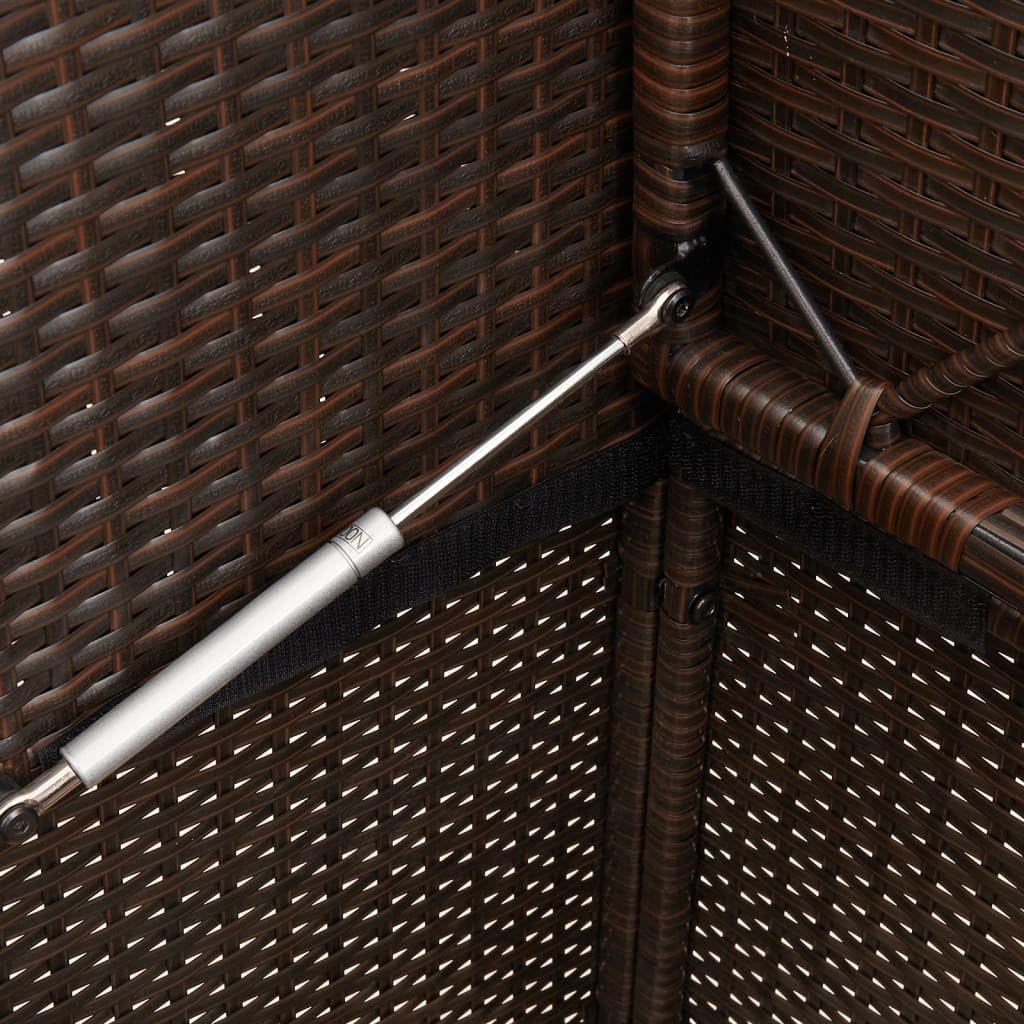 vidaXL Banc de Jardin avec Coussins, Siège de Patio, Chaise de Terrasse, Meuble de Parc Arrière-Cour Balcon Extérieur, Marron Résine Tressée