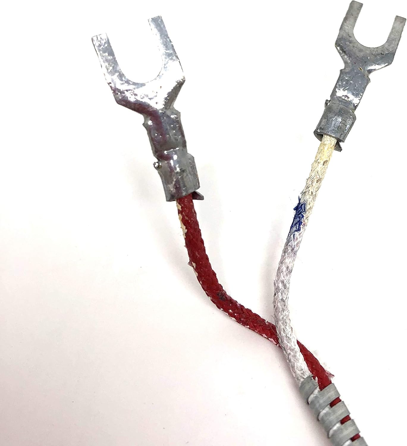 Close-up of electrical spade connectors for pilot assembly wiring