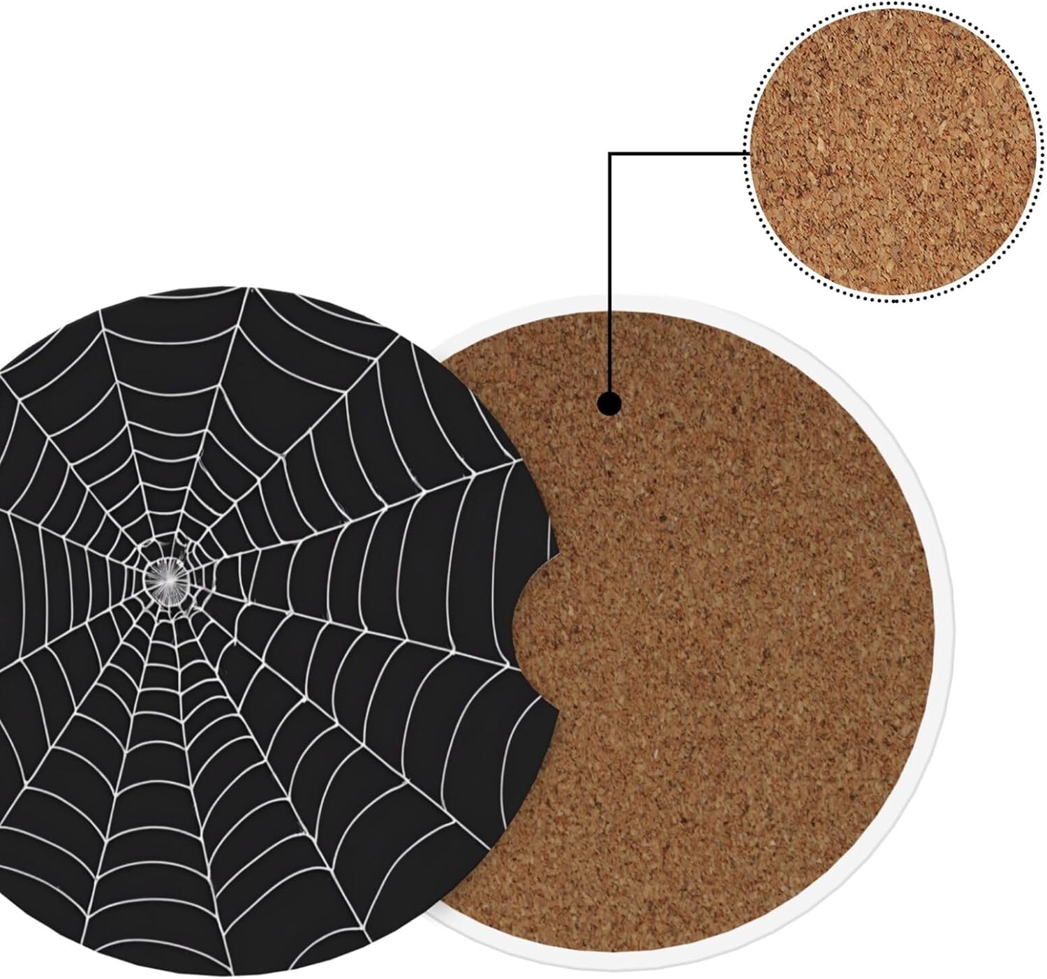 2pcs Car Coaster White Spider Web Absorbent Car Coaster Absorbent Drink Coaster for Car Decor Auto Accessories