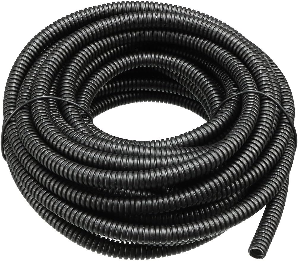sourcing map Conducto De Tubo Corrugado Tubos De Pp Negro Manguera Tubo Flexible 5.2mmx7.2mm 6M De Largo