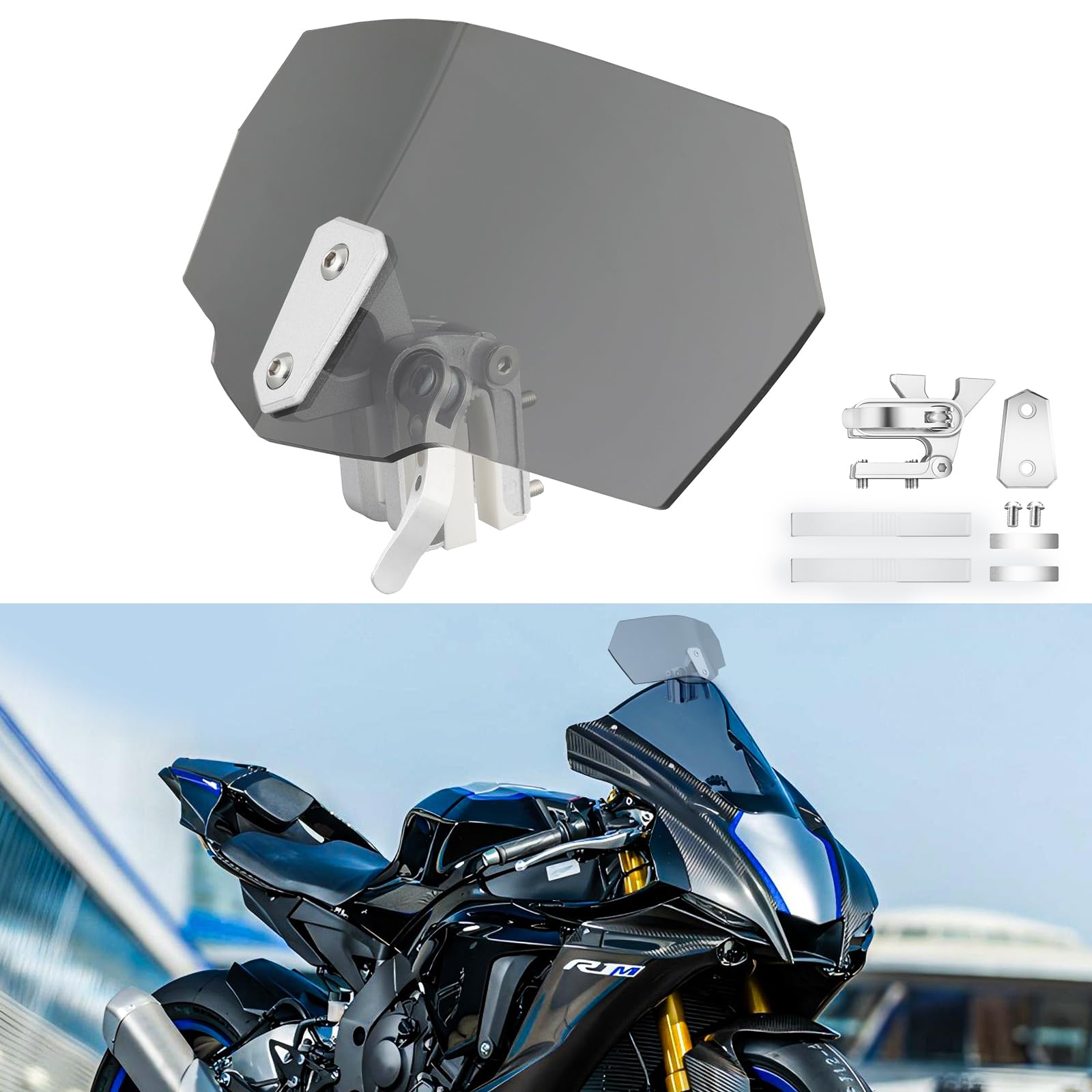 DREAMIZER Parabrezza moto, Universale parabrezza moto, Parabrezza e Deflettori per YZF R1 R3 R6 TMAX XMAX 300 Tracer 900 FZ6 CBR250 CBR600 PCX125 V-Strom 250 650XT SV650s R1200GS F800GT Tiger 800