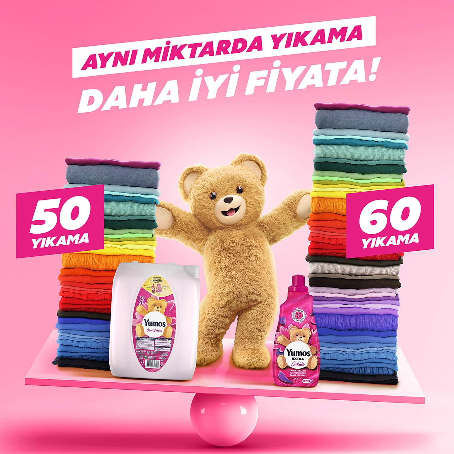 Yumoş Çiçek Bahçesi Yumuşatıcı 50 Yıkama 5 lt (4 paketi)