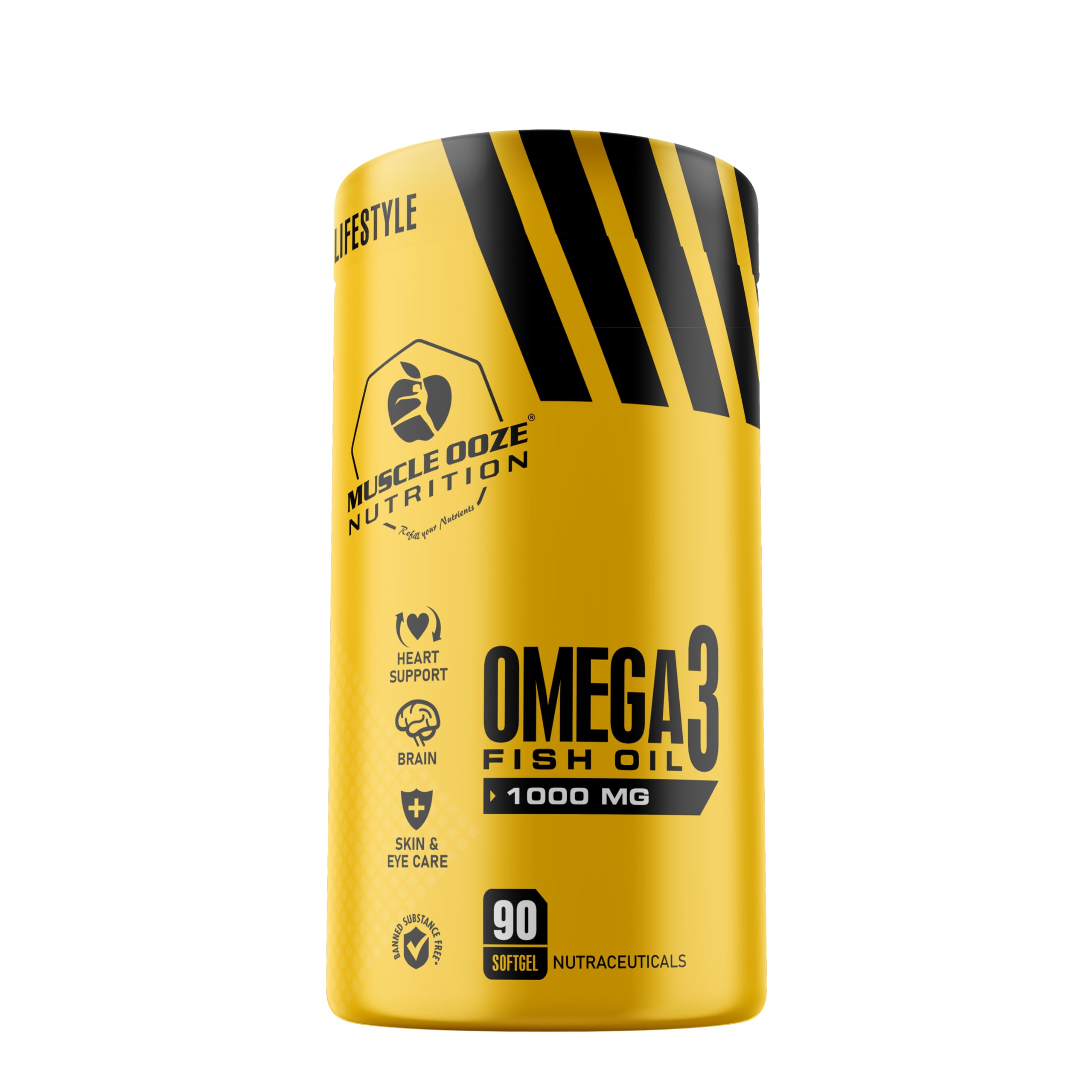 Muscle Ooze Omega 3 Fish Oil 90 Softgel 90 Serving Supporting Brain & Overall Health & Improve Skin, Eye, Joint Flexibility (B0CTGML1KT) Amazon Price History, Amazon Price Tracker
