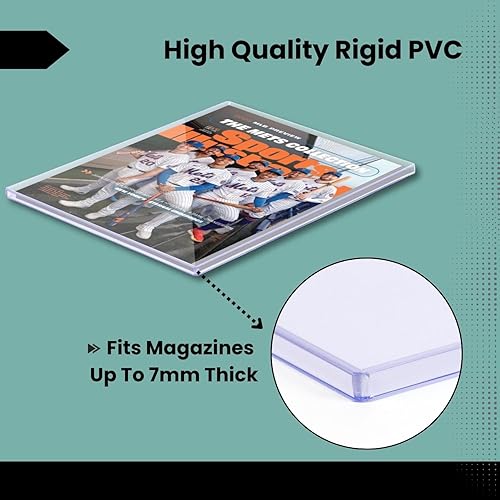 Miniatura 5 de (5 Count) Display Zone 9x11.5 Magazine Topload Holder - Premium Crystal Clear PVC Protectors - 7mm Thick Plastic Display Sleeves - Archival Top