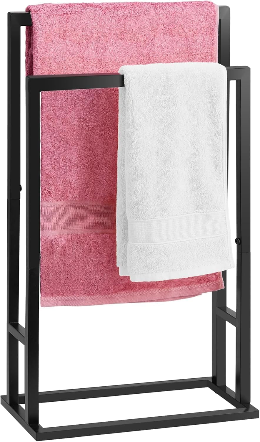 Insight Arts 2 Tiered freestanding Outdoor Pool Towel Drying Rack Stand, freestanding Towel Rack, and 30-inch-Tall Bathroom Floor Towel Holder for Bathroom (2 Tier)-image-32