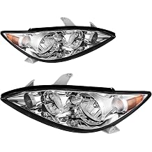 Headlight Assembly Compatible with 2005-2006 Camry Base/LE/XLE | Clear Lens Chrome Housing, Driver and Passenger Side