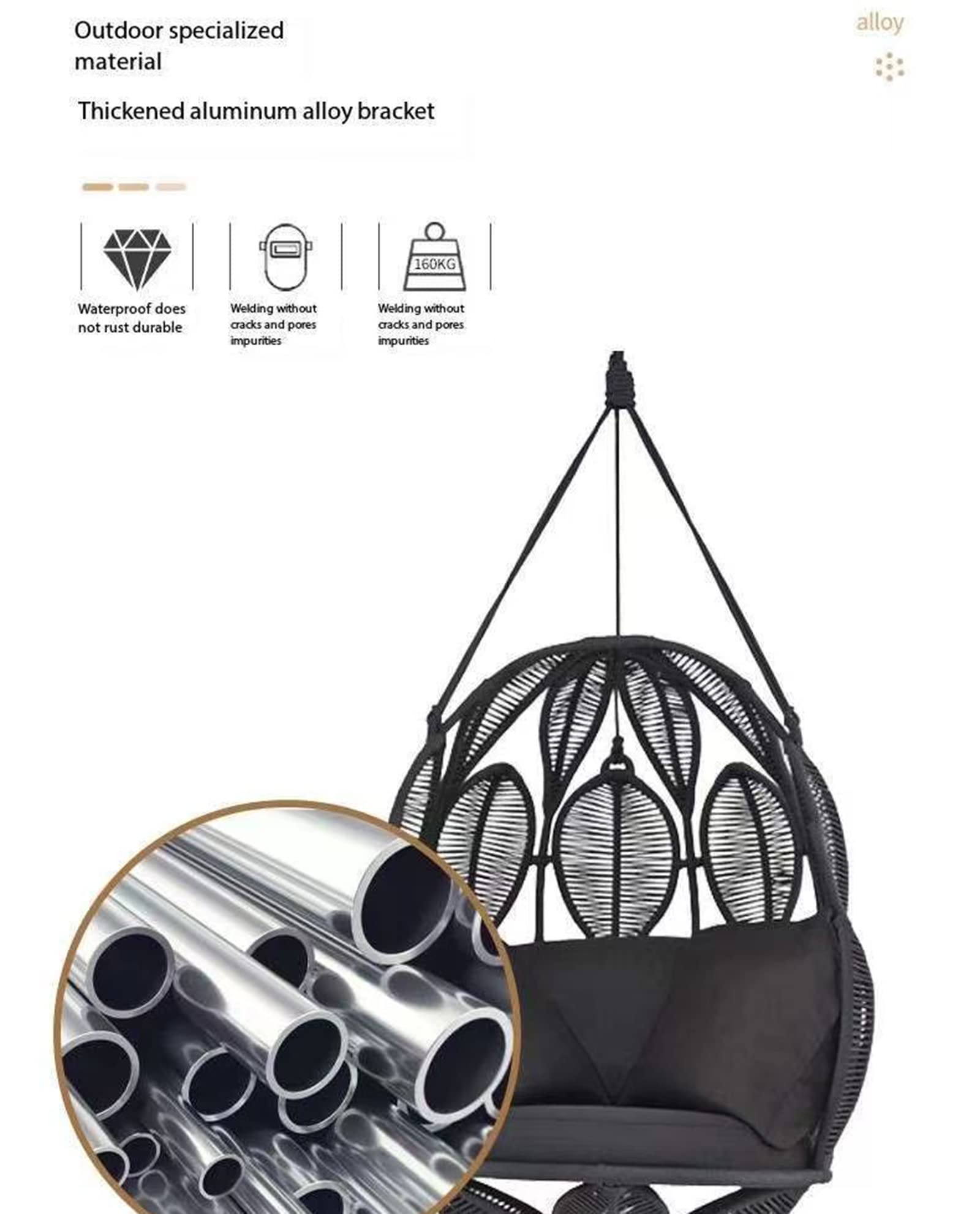 Hamaca colgante con soporte para interiores y exteriores, estilo moderno, capacidad de 330 libras