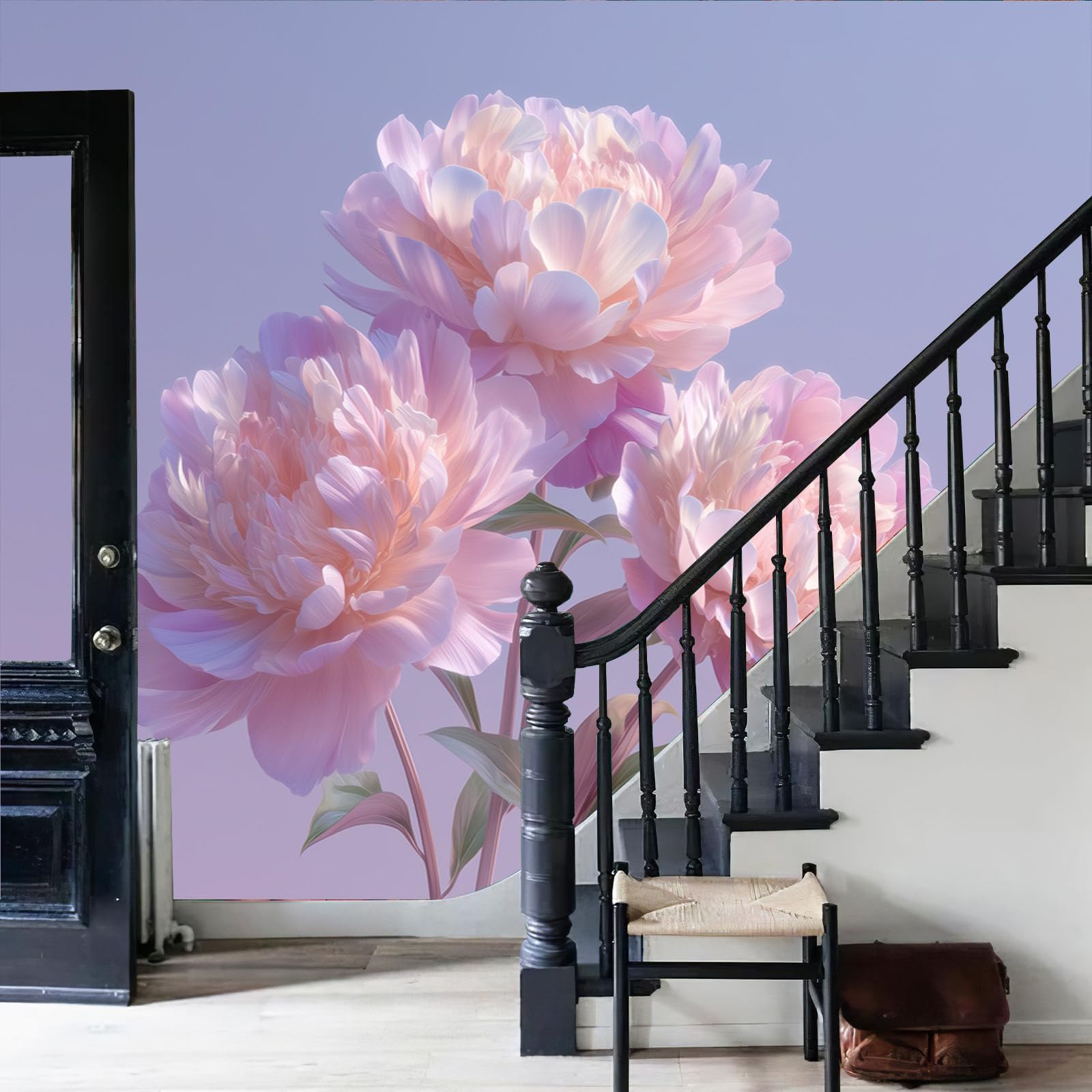 Papier Peint Panoramique En Soie Rose Blush - Pivoine Romantique - 300X210Cm - Revêtement Mural Décoration Plantes Simples Décoration Tapisserie Wallpaper Muraux Photo Salon Chambre