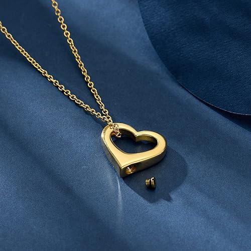 Miniatura 5 de constantlife Joyería de cremación para cenizas Colgante de corazón conmemorativo collar de urna conmemorativa soporte para cenizas de acero