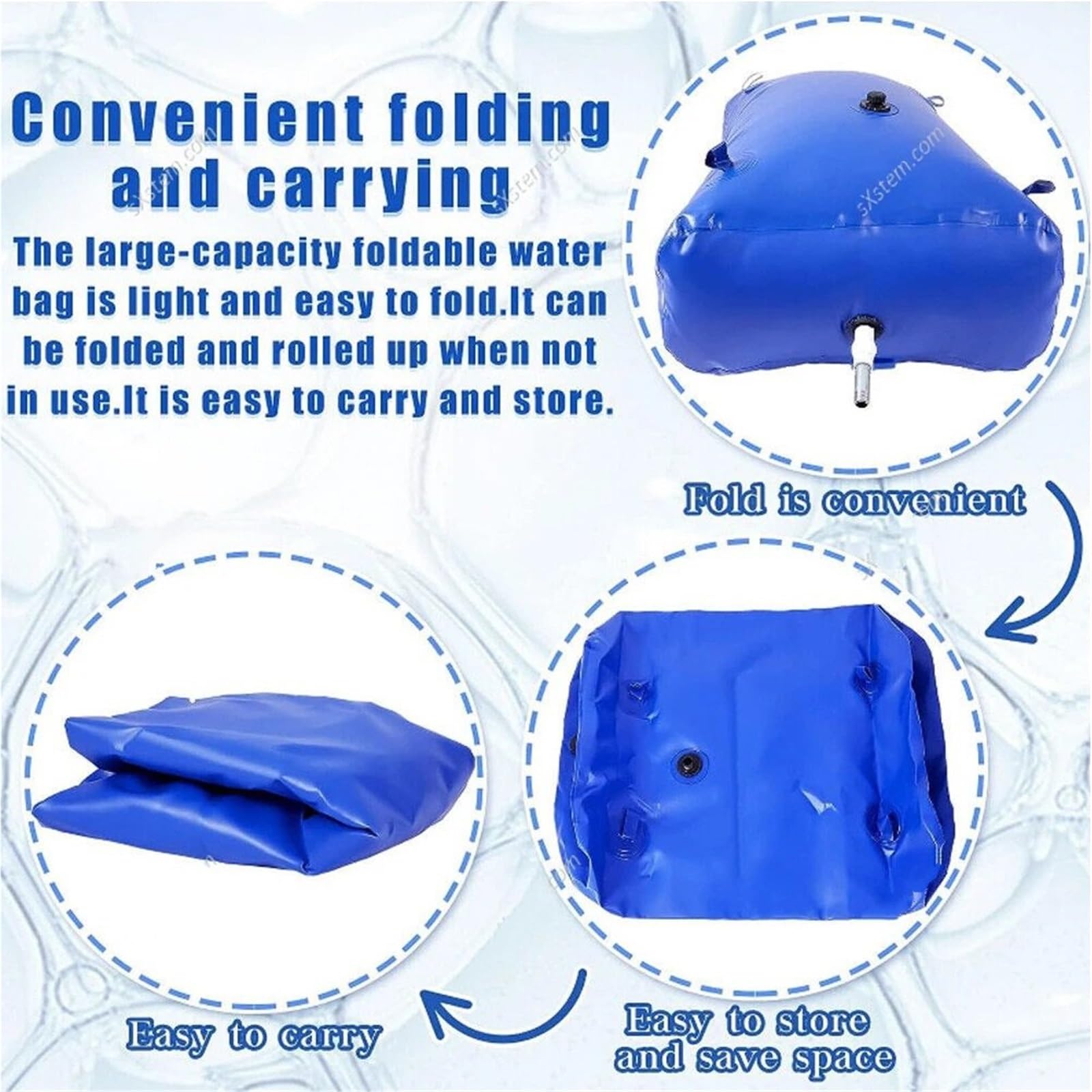 Kraftstoffkanister 110-Liter-Wasserblase für Camping, faltbar, ideal für Angeln und Garten