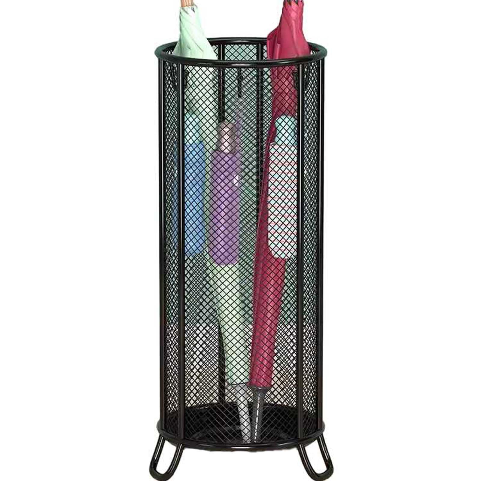 Porte-parapluies en métal avec crochets de suspension et base étanche