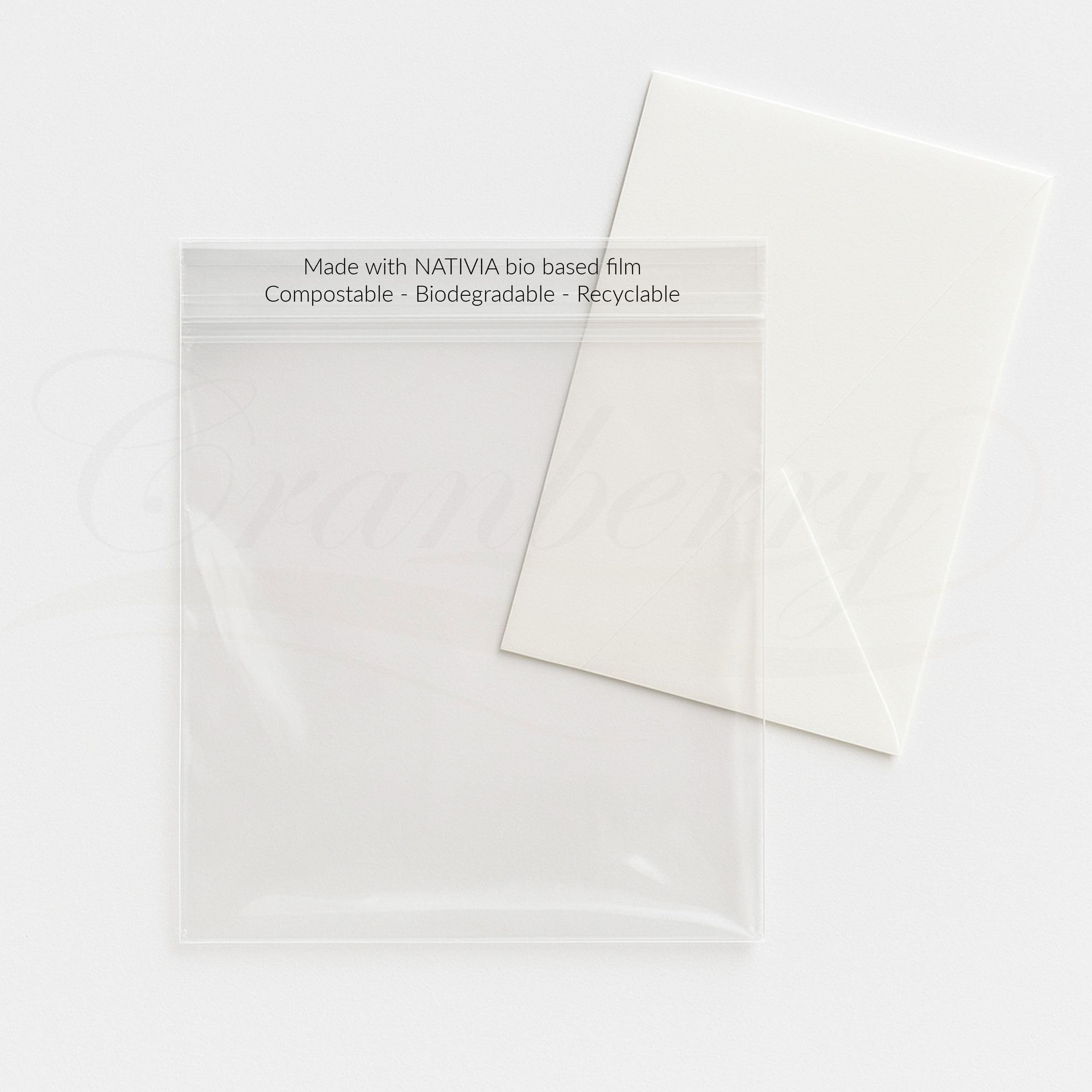 50 Pack Eco-Friendly Compostable Clear Bags for Greetings Cards – Fits C6 Envelopes – Self Seal Biodegradable – Recyclable – Self Seal