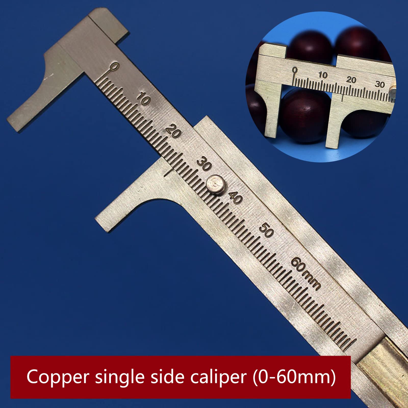 Measuring Tools Sliding Gauge Vernier Caliper 0-80mm for Measuring Gemstones Jewelry Bead Single Scale Brass Ruler