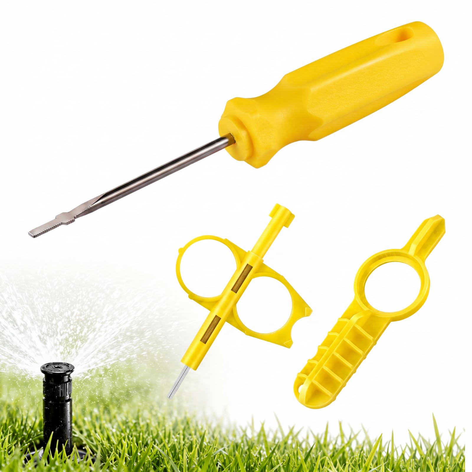 Sprinkler Tool Pack for Irrigation Repair, Compatible with Hunter MP Rotator, PGP, Rain Bird 5000 Series, Rotor Adjustment and Spray Head Pull Up Tools, Lawn Sprinkler Maintenance for Garden and Yard