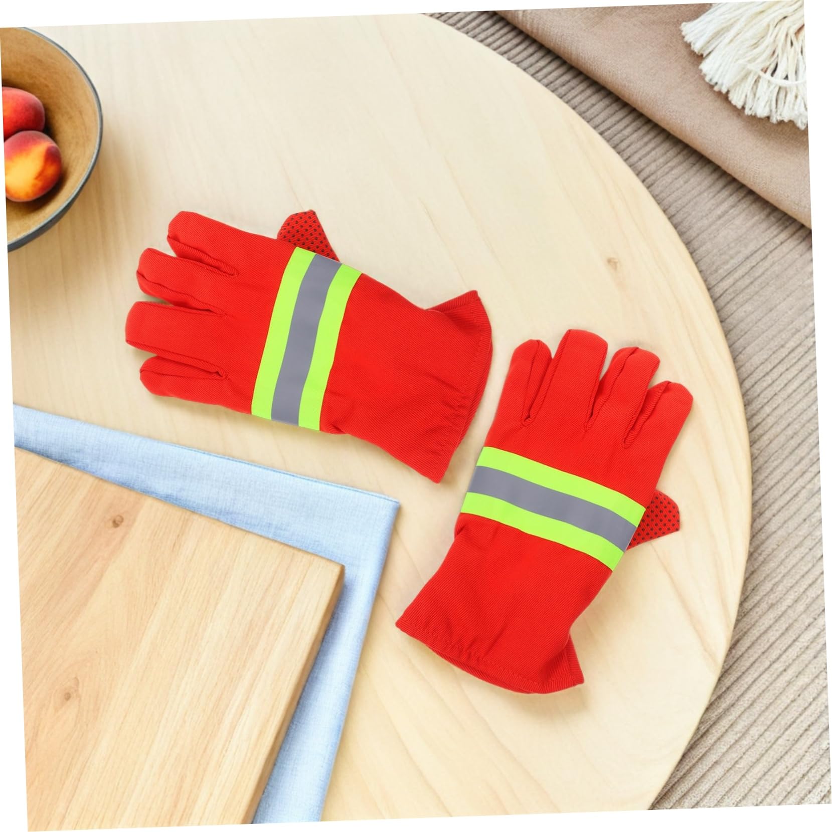 KOMBIUDA 2 Paia Guanti da Anticalore Guanti Ignifughi Isolanti per Vigili del Resistenza al Calore Elevata Design Ergonomico e Fodera Morbida per Lavori e Outdoor