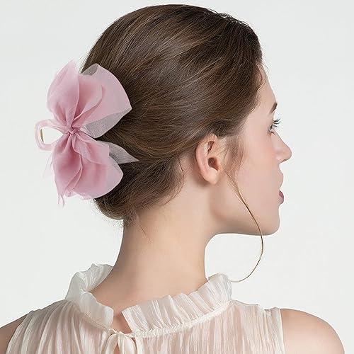 Miniatura 6 de 5 pinzas de malla de tul para el cabello, pinzas de gasa con lazo, pinzas para el pelo grandes, pinzas para el pelo con lazo grande, pinzas