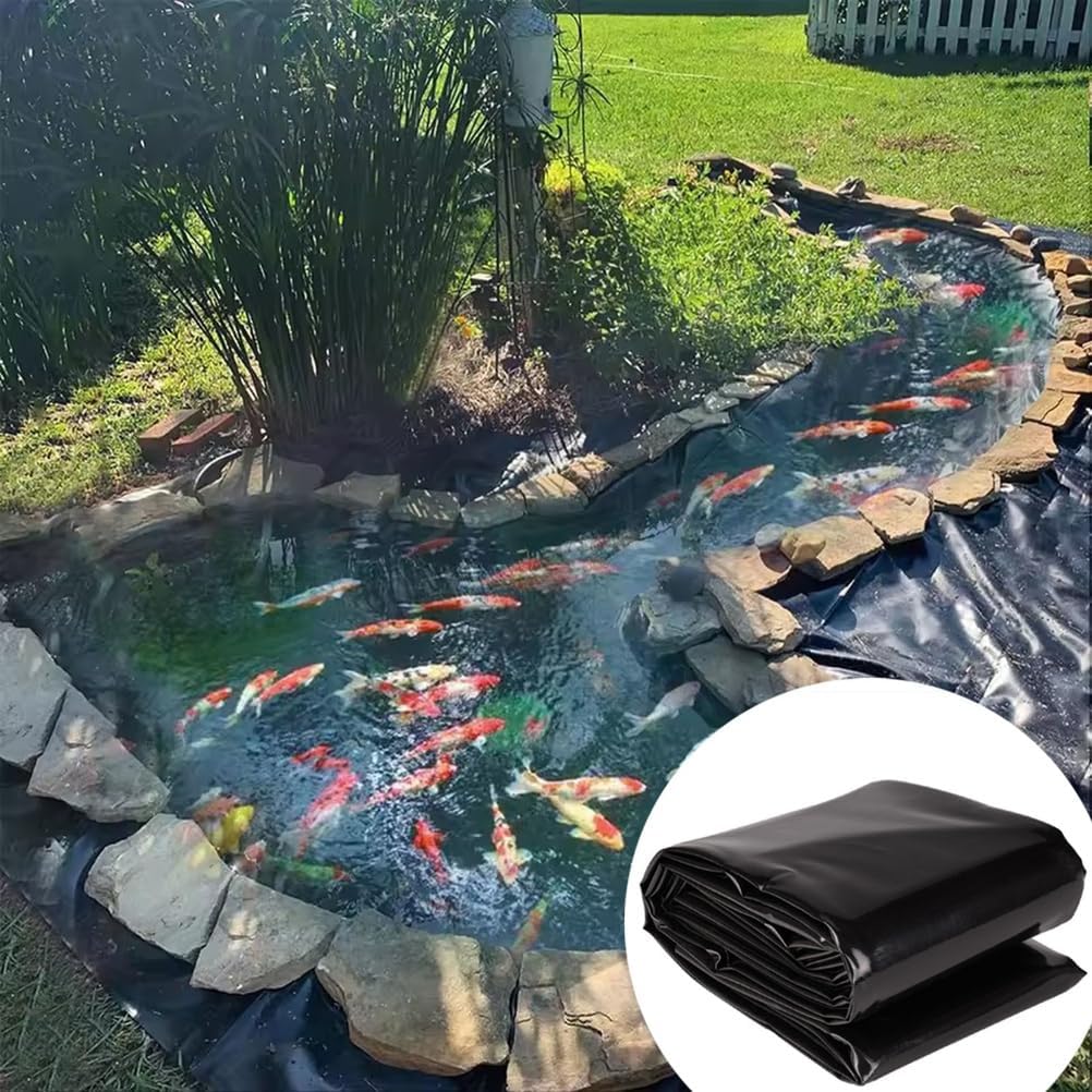 Heavy Duty 0.2mm Waterproof Pond Liner - Durable Plastic Sheeting for Fish Ponds, Pools & Fountains - 3x4m Membrane for Water Gardens & Aquatic Environments